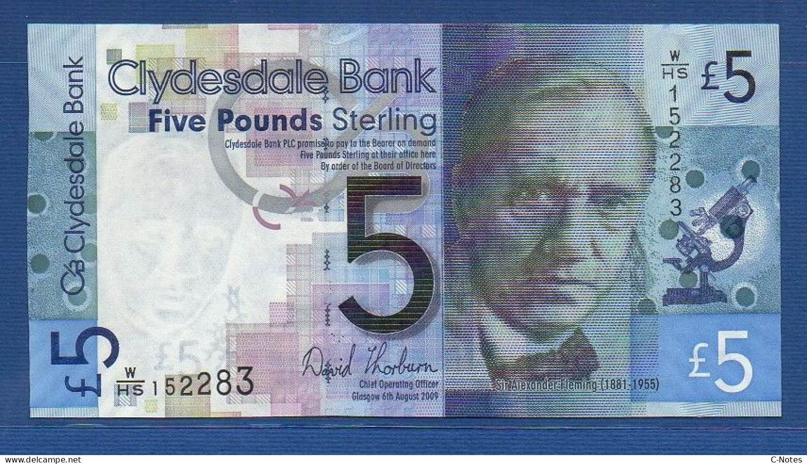 SCOTLAND - P.229I – 5 POUNDS 2009 UNC, S/n W/HS 152283 - 5 Pounds