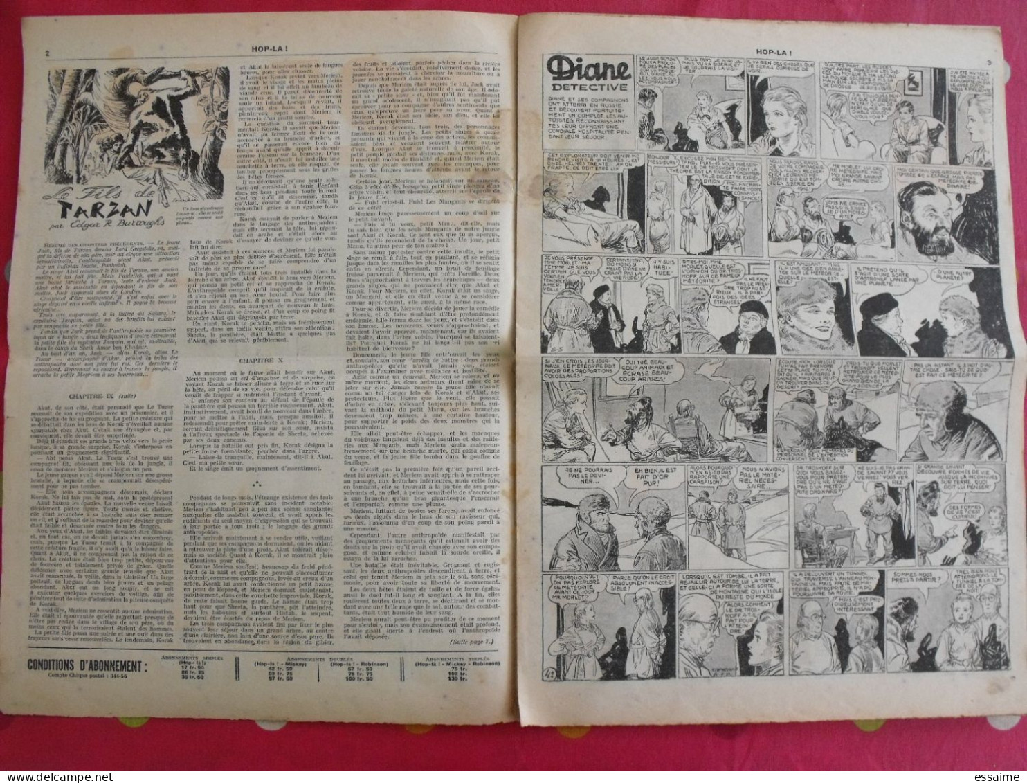 Hop-Là ! N° 42 De 1938. Popeye, Prince Vaillant (Foster), Mandrake, Marc Orian, Diane, Patrouille Aigles. à Redécouvrir - Sonstige & Ohne Zuordnung