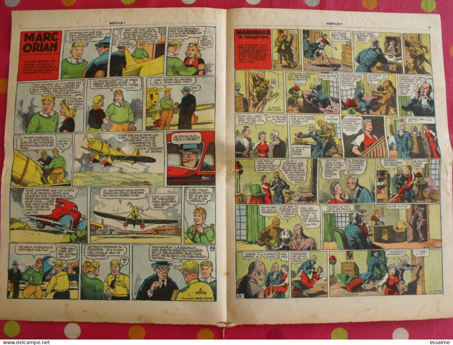 Hop-Là ! N° 36 De 1938. Popeye, Prince Vaillant (Foster), Mandrake, Marc Orian, Diane, Patrouille Aigles. à Redécouvrir - Sonstige & Ohne Zuordnung