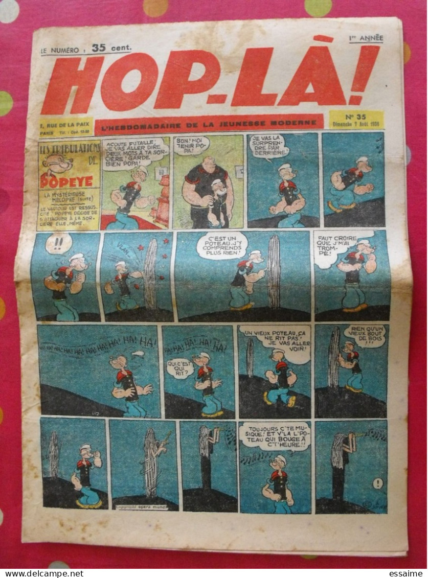 Hop-Là ! N° 35 De 1938. Popeye, Prince Vaillant (Foster), Mandrake, Marc Orian, Diane, Patrouille Aigles. à Redécouvrir - Andere & Zonder Classificatie