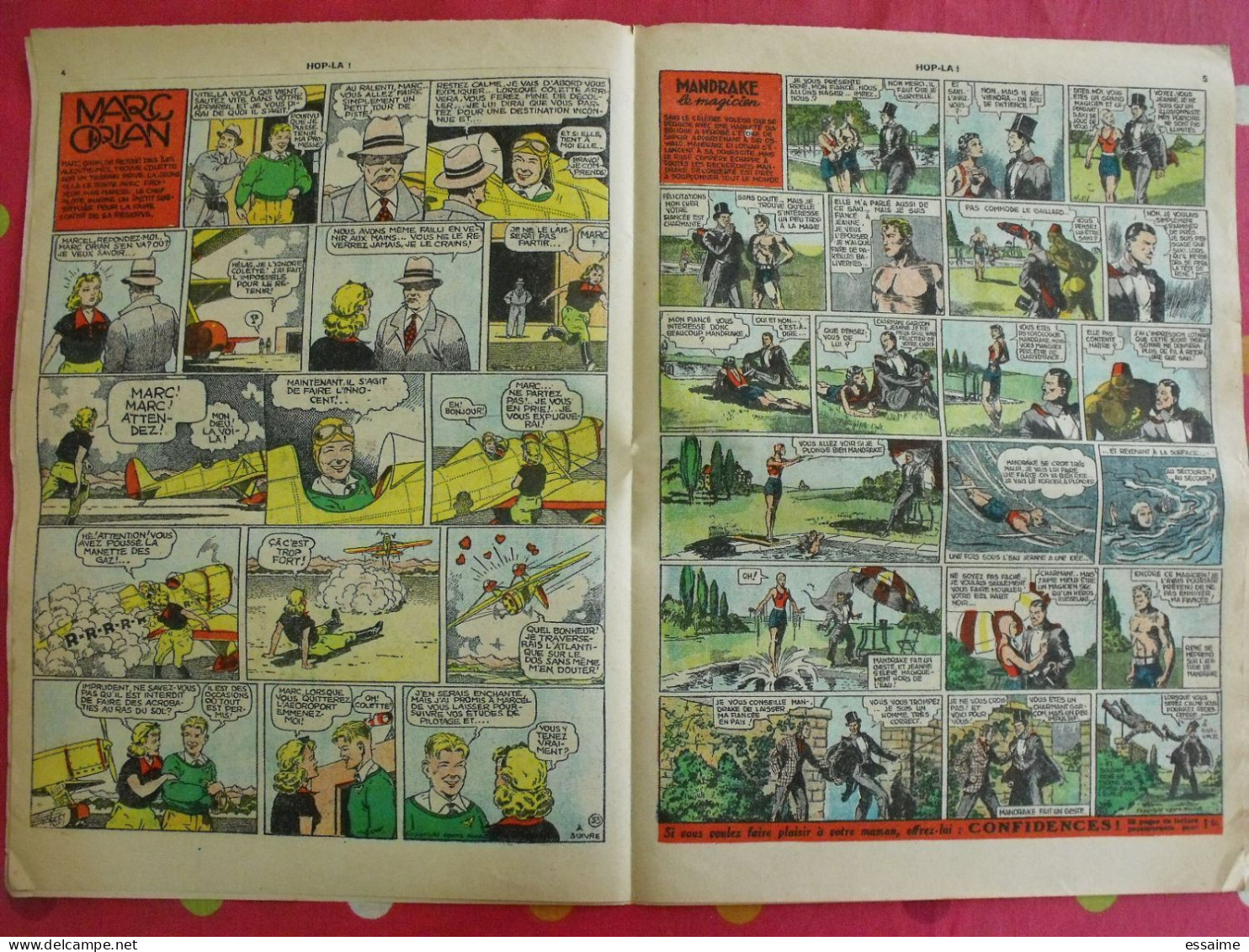 Hop-Là ! N° 33 De 1938. Popeye, Prince Vaillant (Foster), Mandrake, Marc Orian, Diane, Patrouille Aigles. à Redécouvrir - Altri & Non Classificati