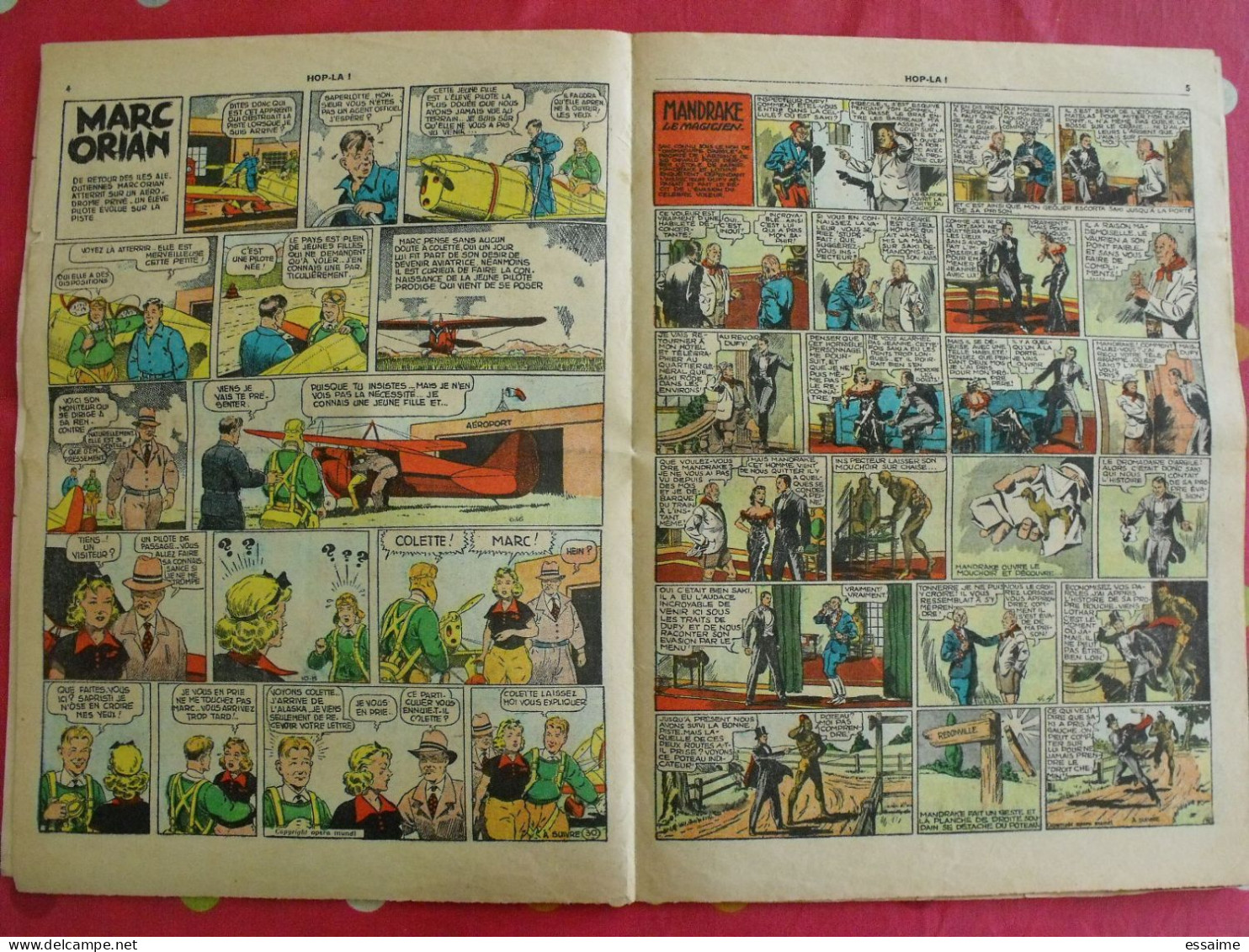 Hop-Là ! N° 30 De 1938. Popeye, Prince Vaillant (Foster), Mandrake, Marc Orian, Diane, Patrouille Aigles. à Redécouvrir - Sonstige & Ohne Zuordnung