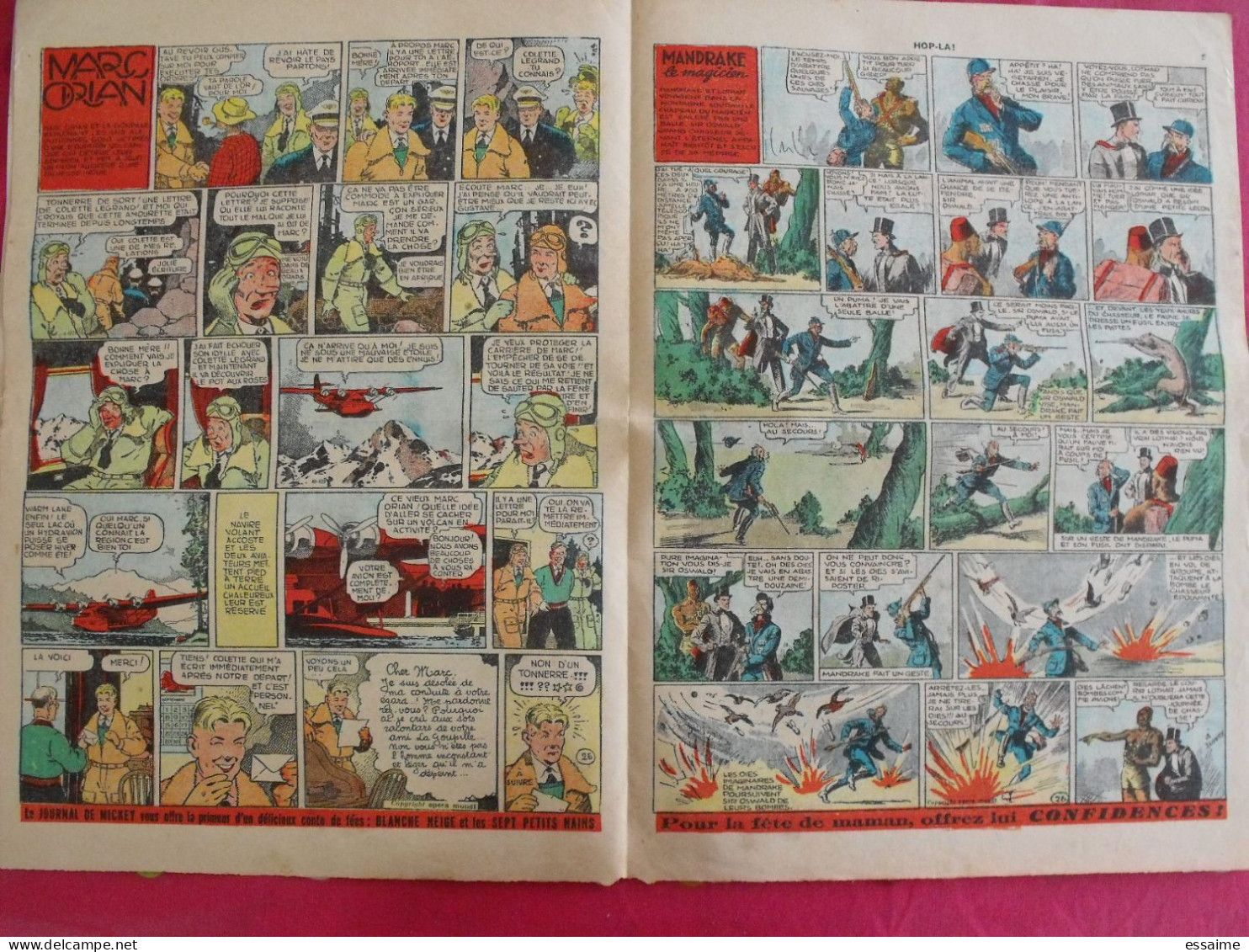 Hop-Là ! N° 26 De 1938. Popeye, Prince Vaillant (Foster), Mandrake, Marc Orian, Diane, Patrouille Aigles. à Redécouvrir - Otros & Sin Clasificación