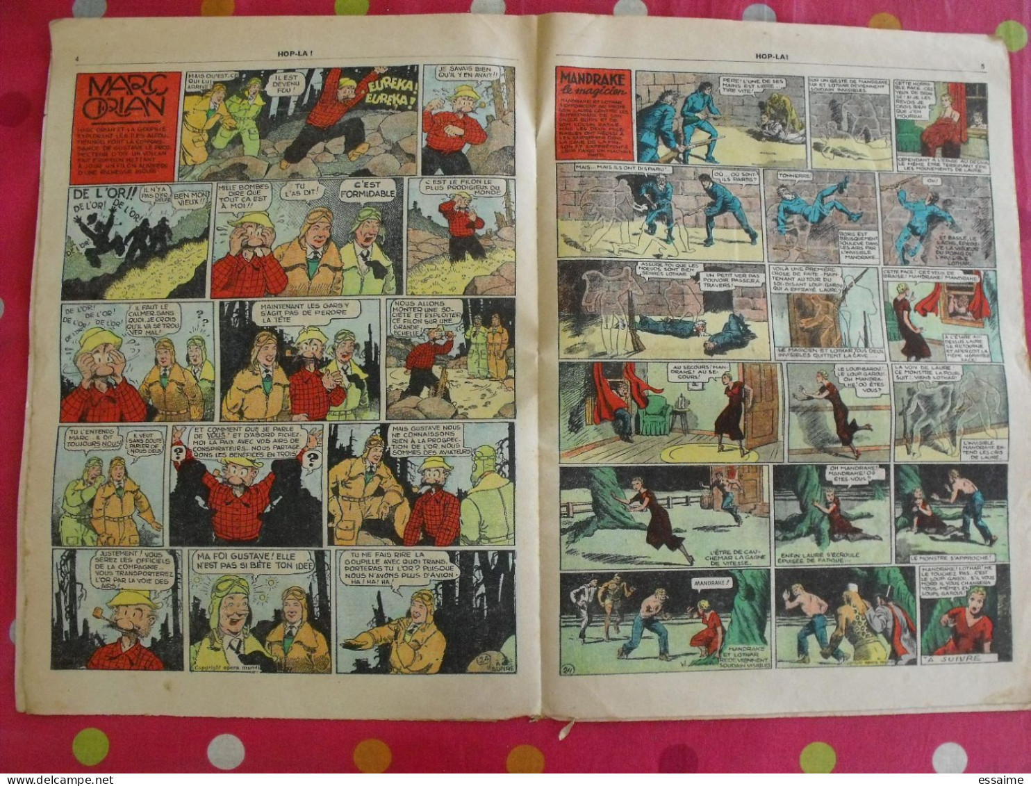Hop-Là ! N° 24 De 1938. Popeye, Prince Vaillant (Foster), Mandrake, Marc Orian, Diane, Patrouille Aigles. à Redécouvrir - Autres & Non Classés