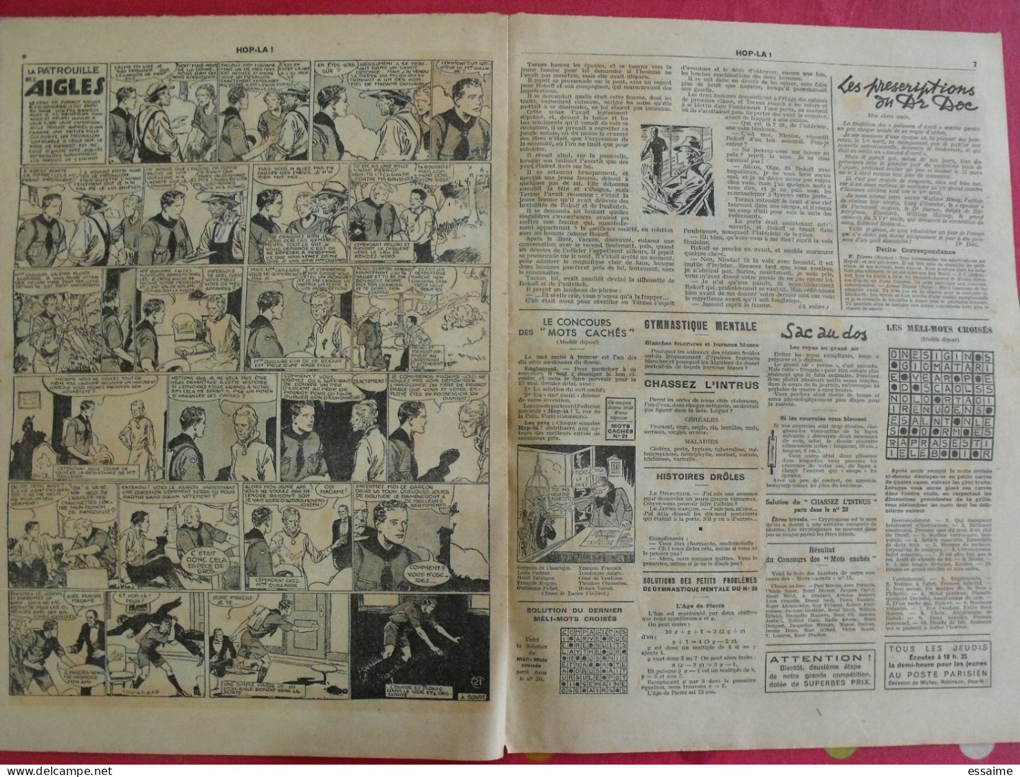 Hop-Là ! N° 21 De 1938. Popeye, Prince Vaillant (Foster), Mandrake, Marc Orian, Diane, Patrouille Aigles. à Redécouvrir - Altri & Non Classificati