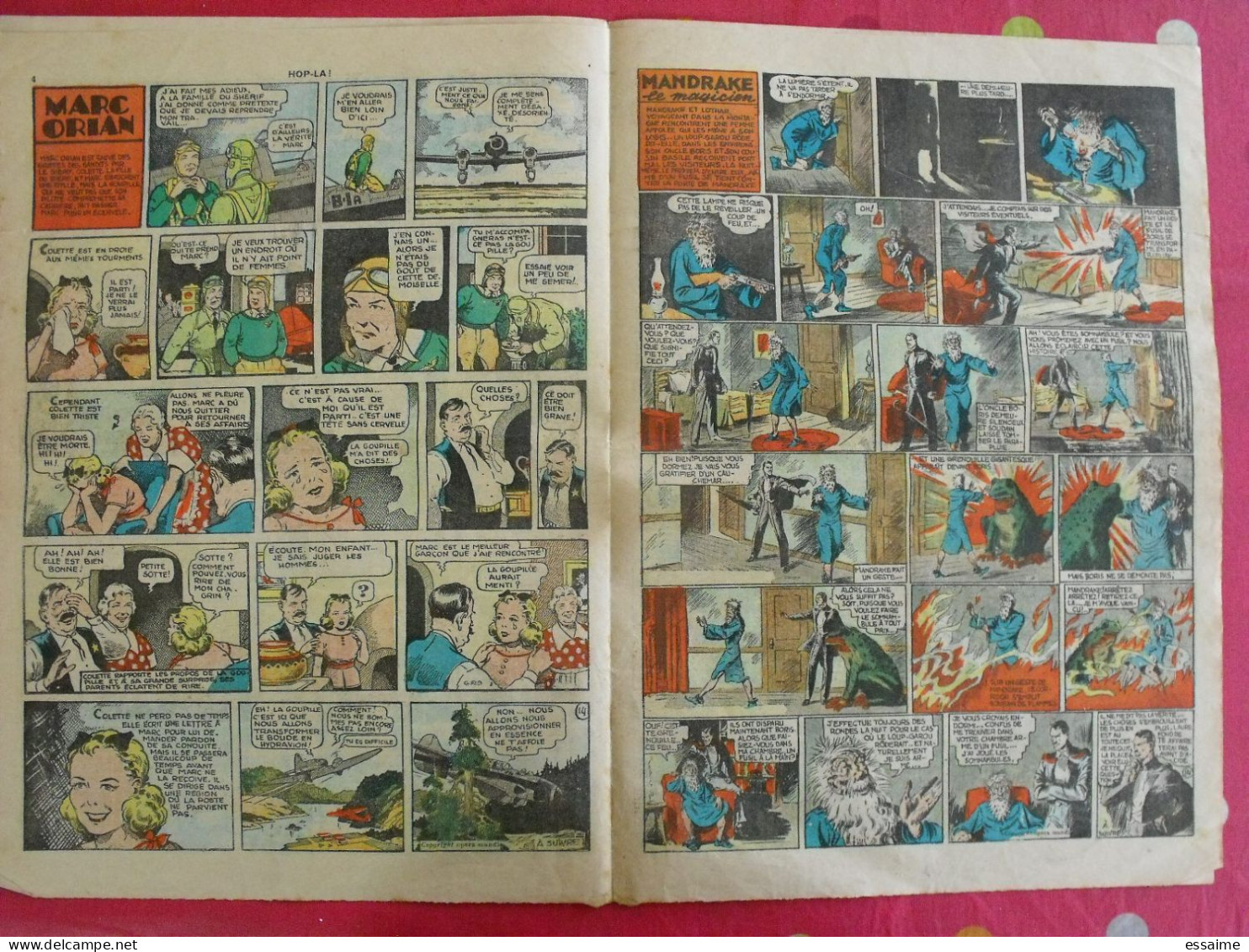 Hop-Là ! N° 14 De 1938. Popeye, Prince Vaillant (Foster), Mandrake, Marc Orian, Diane, Patrouille Aigles. à Redécouvrir - Otros & Sin Clasificación