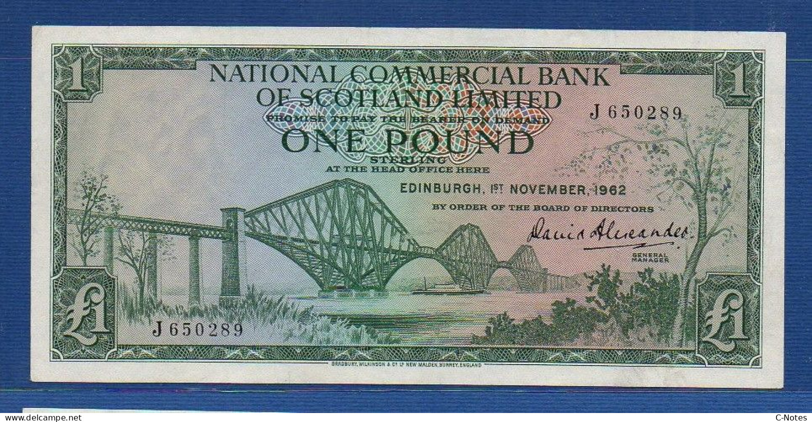 SCOTLAND - P.269 – 1 POUND 01.11.1962 VF/XF, S/n J650289 - 1 Pound