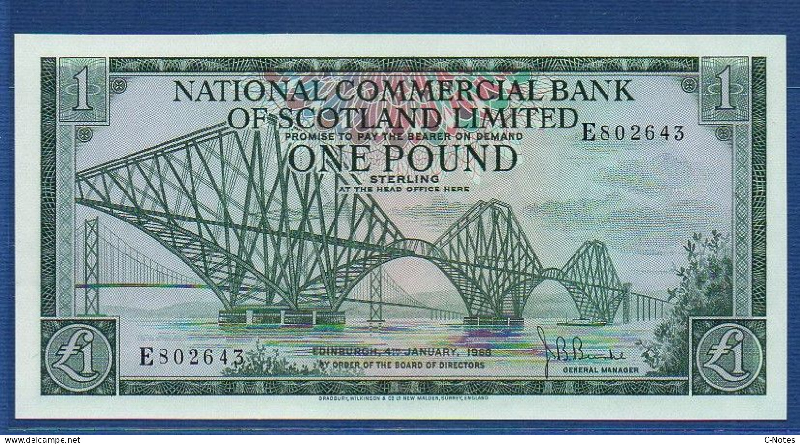 SCOTLAND - P.274 – 1 POUND 04.01.1968 UNC, S/n E802643 - 1 Pond