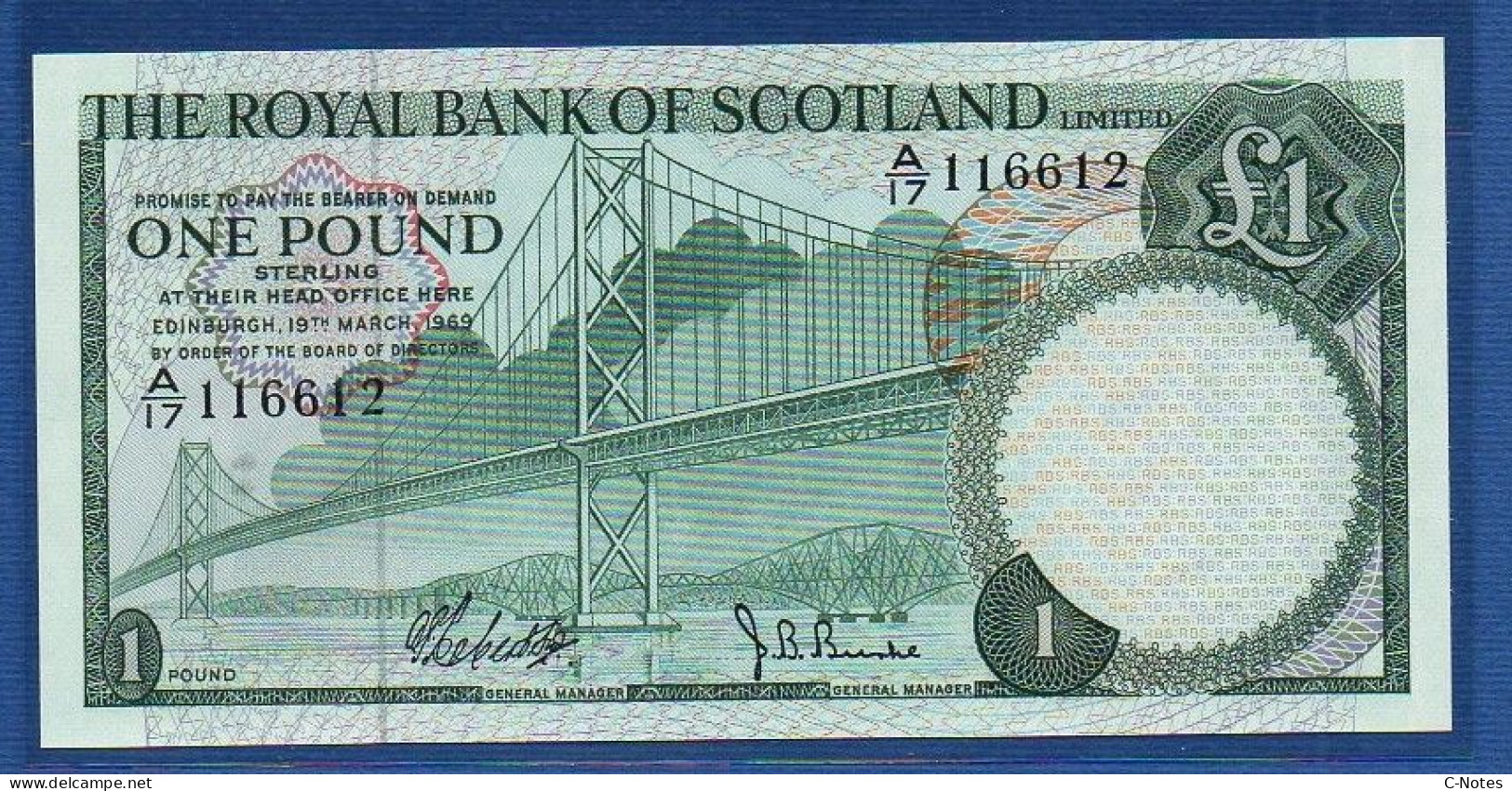 SCOTLAND - P.329 – 1 POUND 19.03.1969 UNC, S/n A/17 116612 - 1 Pound