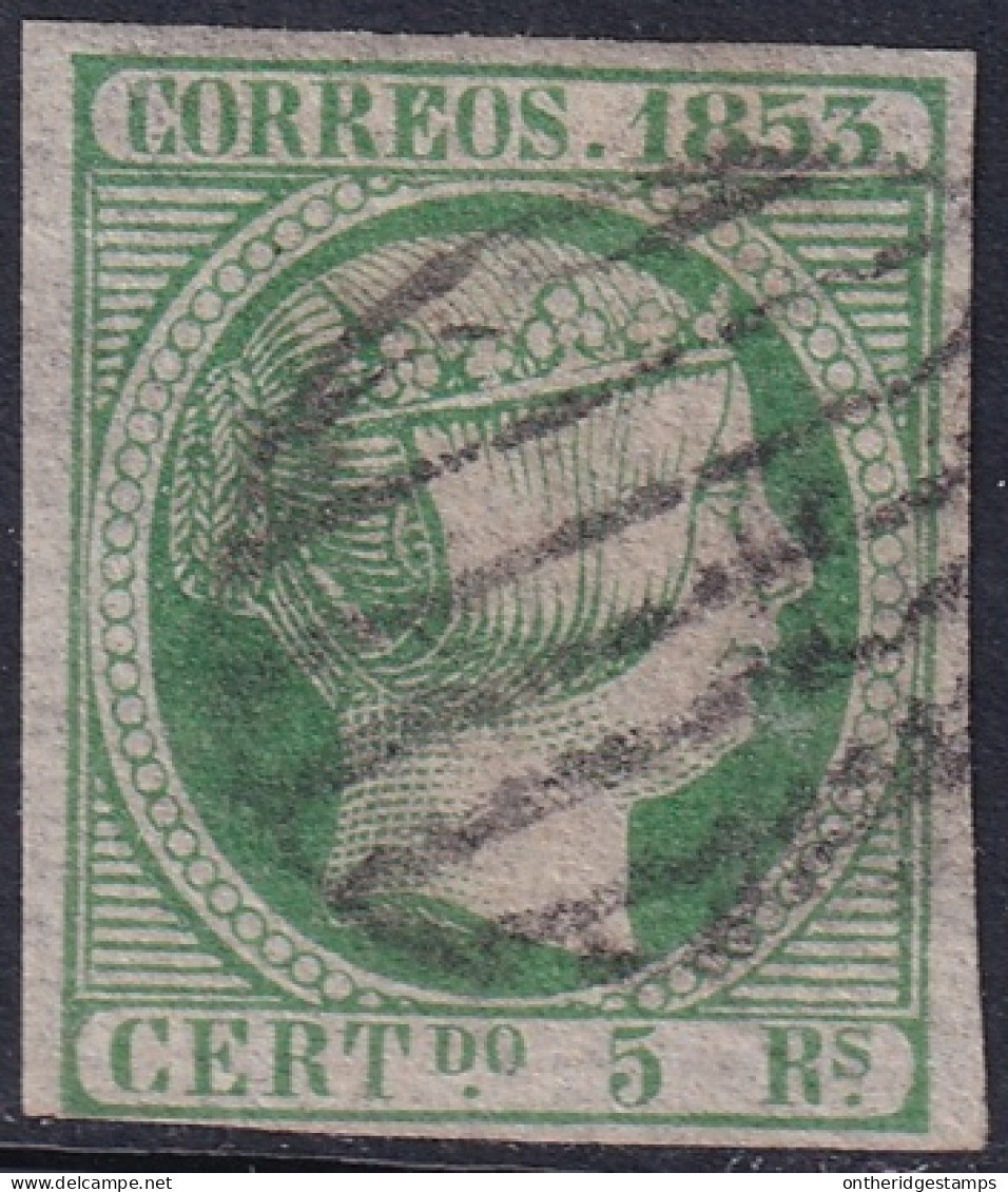 Spain 1853 Sc 22 España Ed 20 Used Black Grid (parrilla) Cancel - Usados