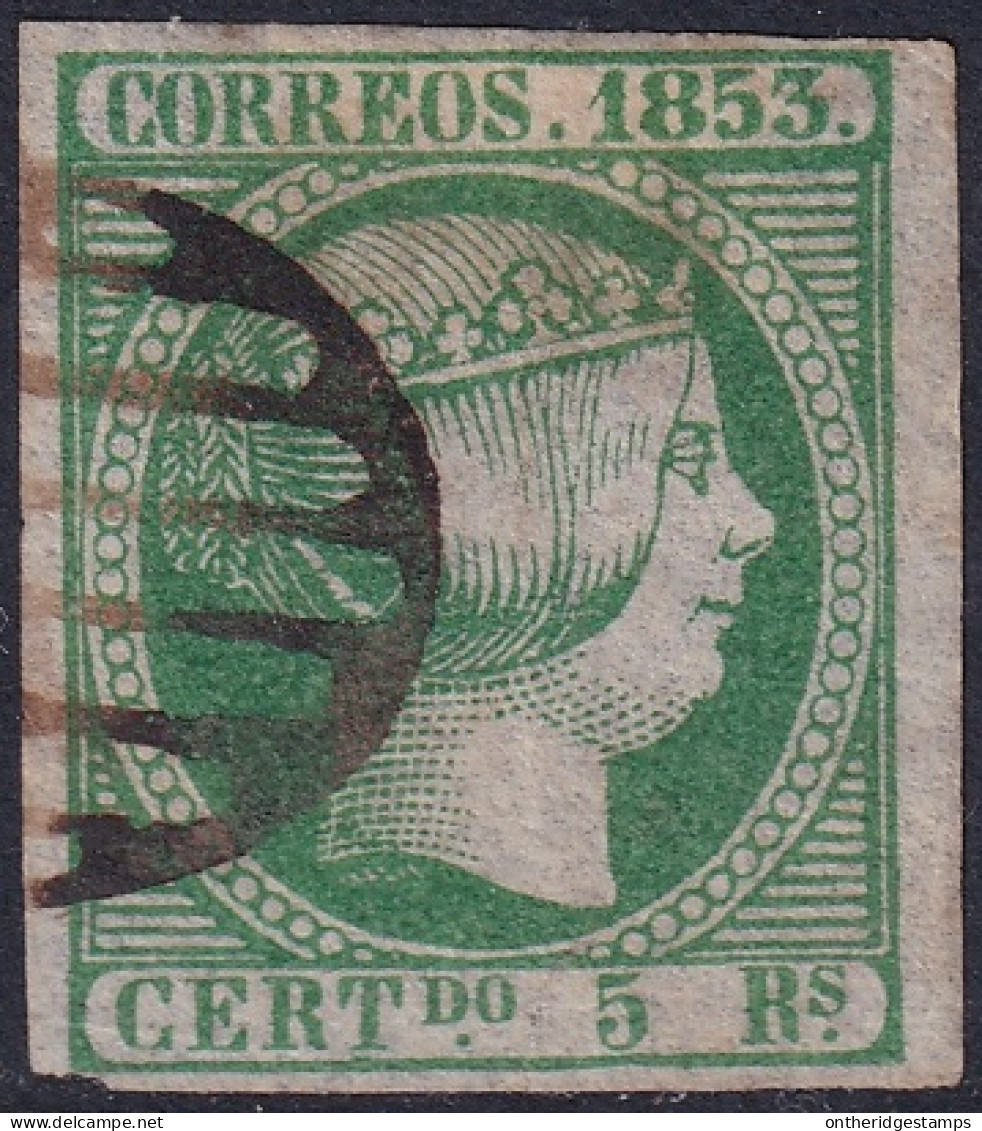 Spain 1853 Sc 22a España Ed 20b Used Black Grid (parrilla) Cancel - Usados