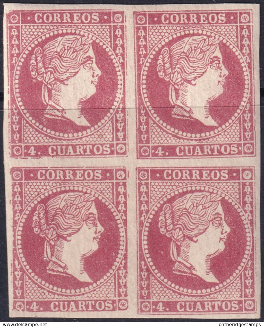 Spain 1856 Sc 45 España Ed 48C Block MNH** Type IV - Nuovi