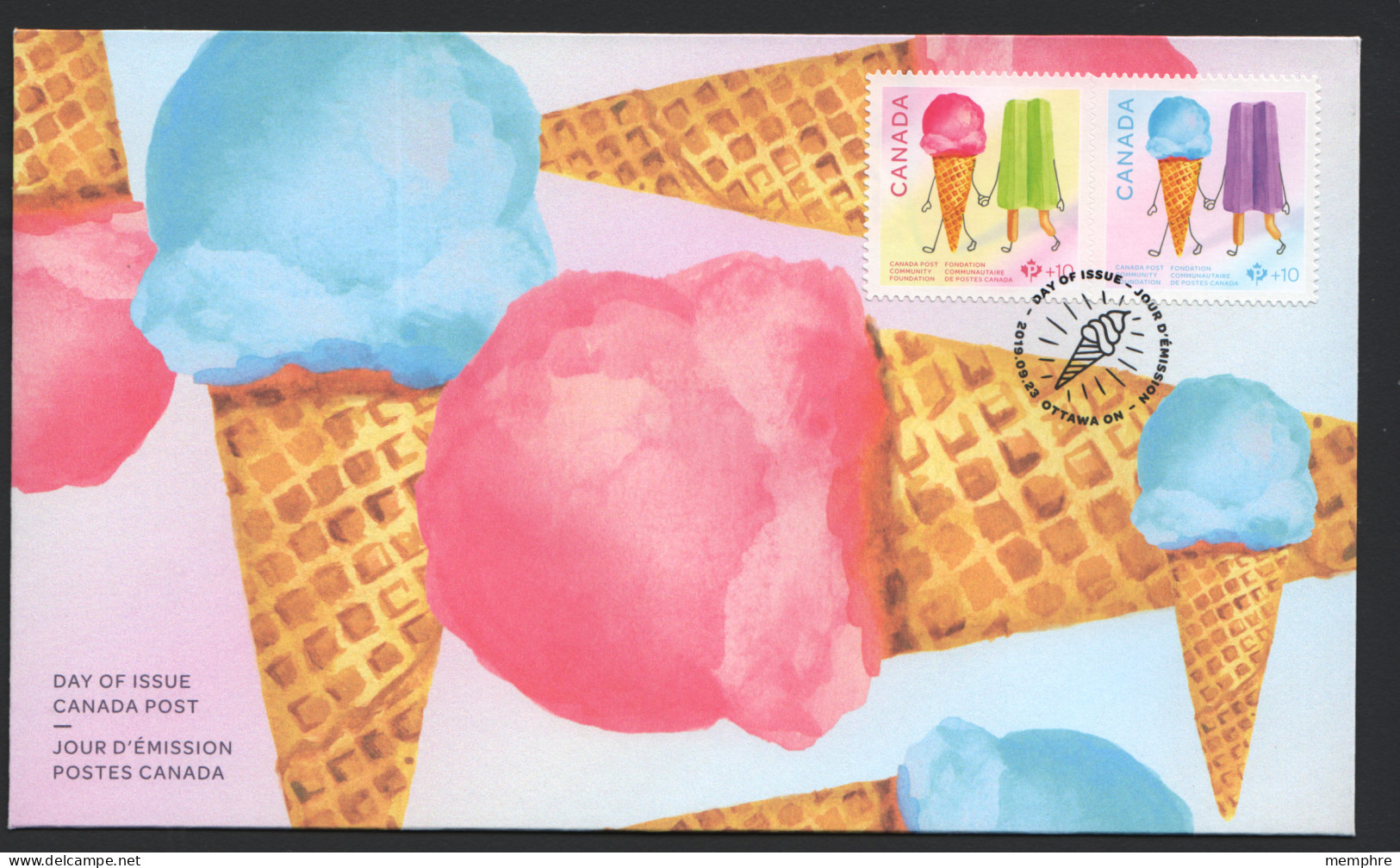 2019  Canada Post Community Foundation Ice Cream Cones  Se-tenant Pair  From Booklet  Sc B28-9 - 2011-...
