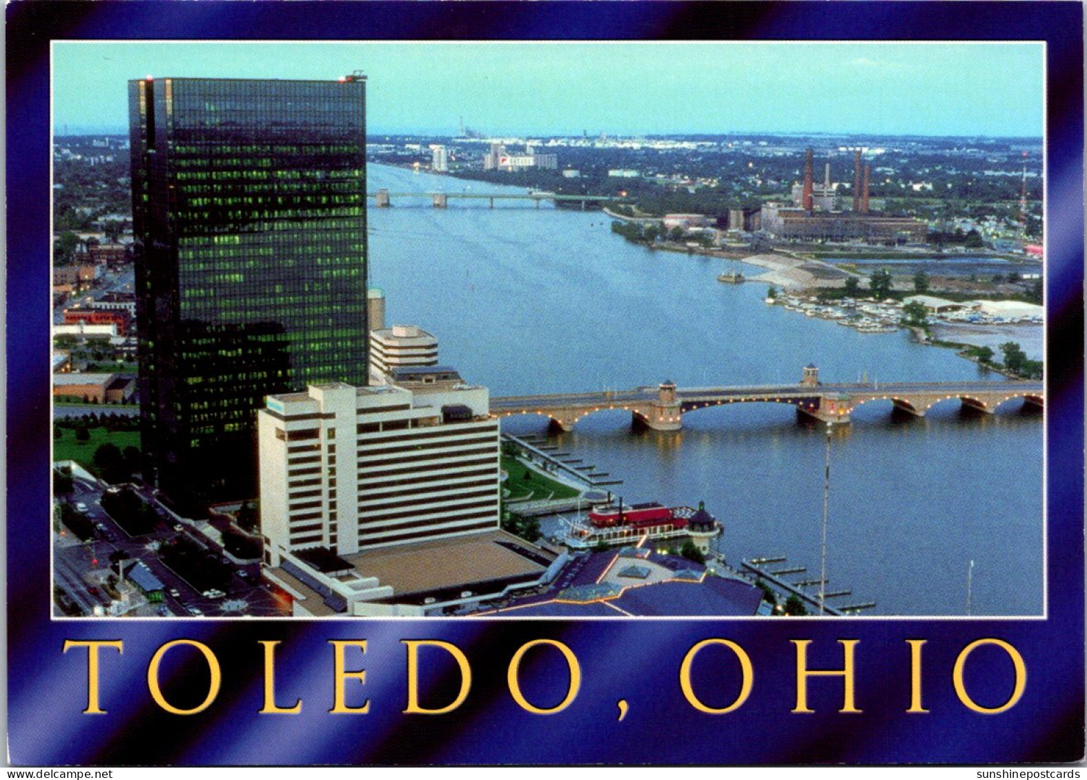 Ohio Toledo Aerial View Showing Draw Bridges Over The Maumee River - Toledo