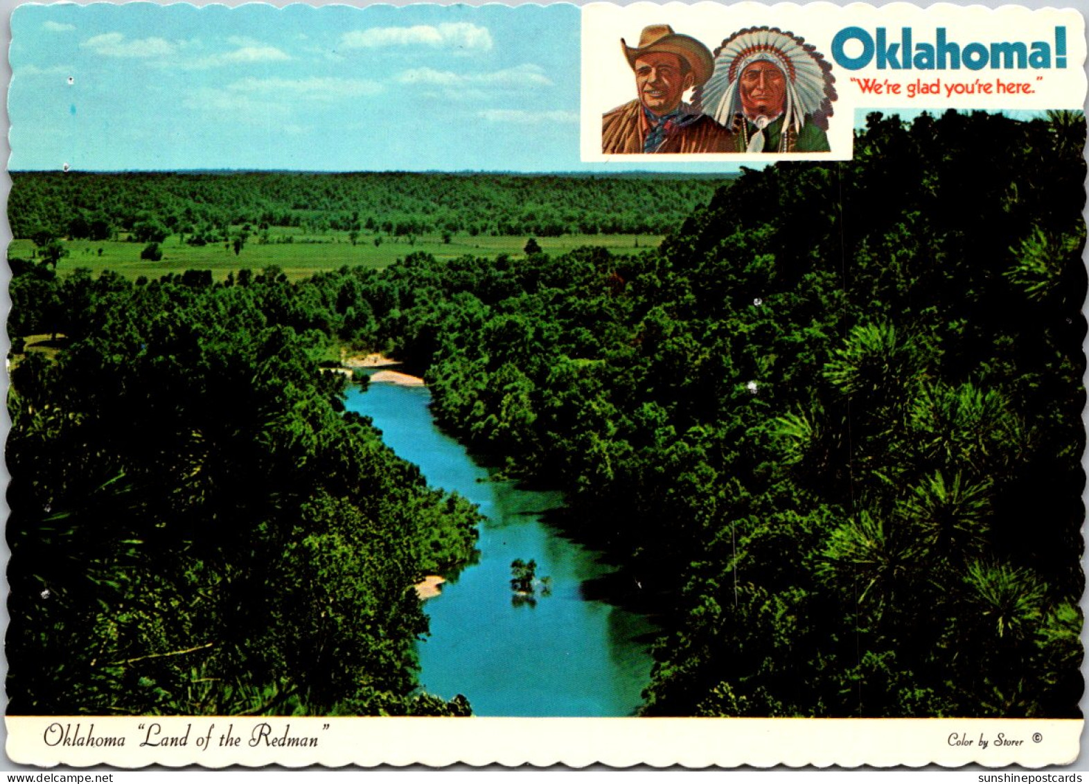Oklahoma "Land Of The Redman" View Of River  - Autres & Non Classés