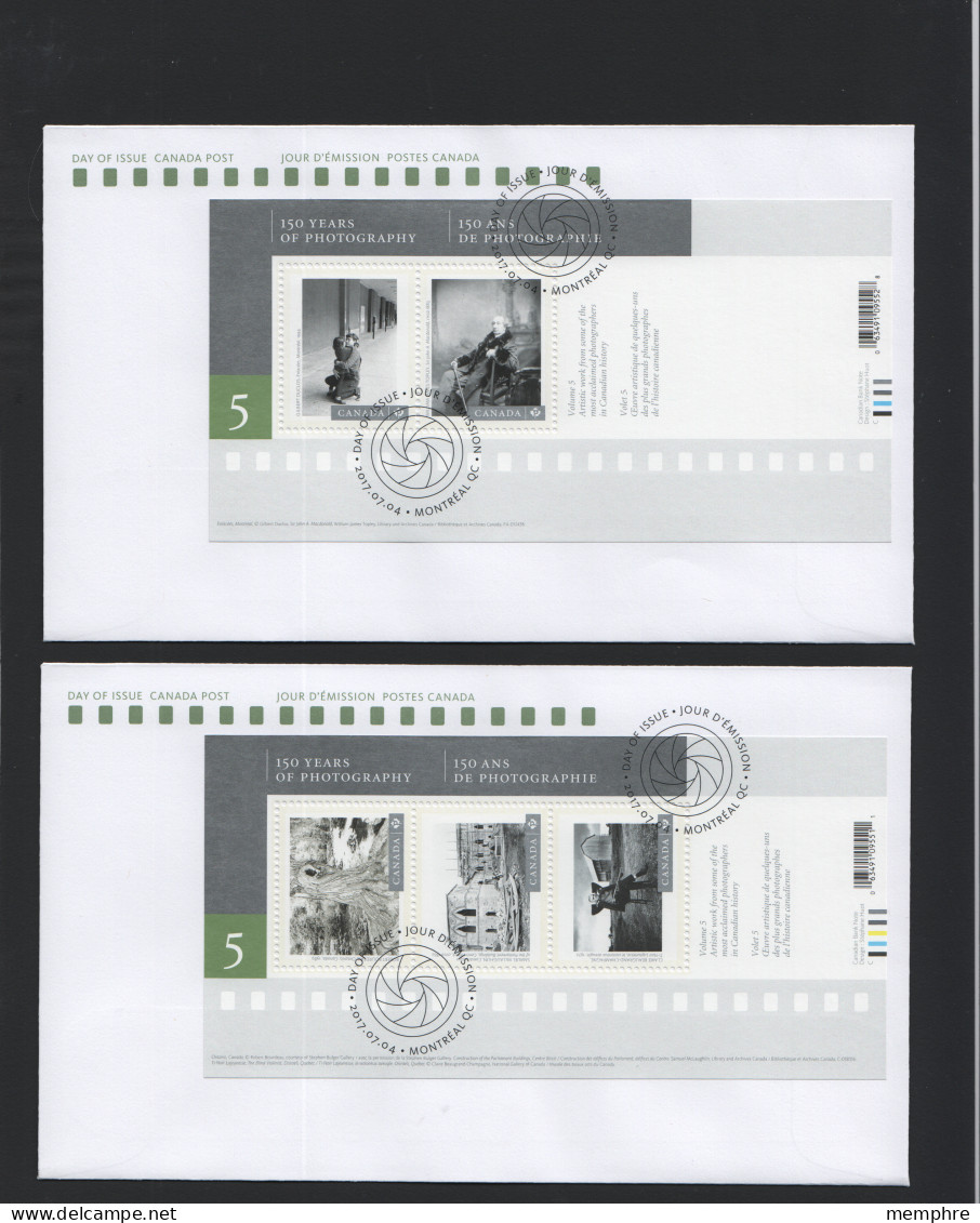 2017   Photography Series 5  Set Of 2 Souvenir Sheets On 2 FDCs Sc 3010-1 - 2011-...