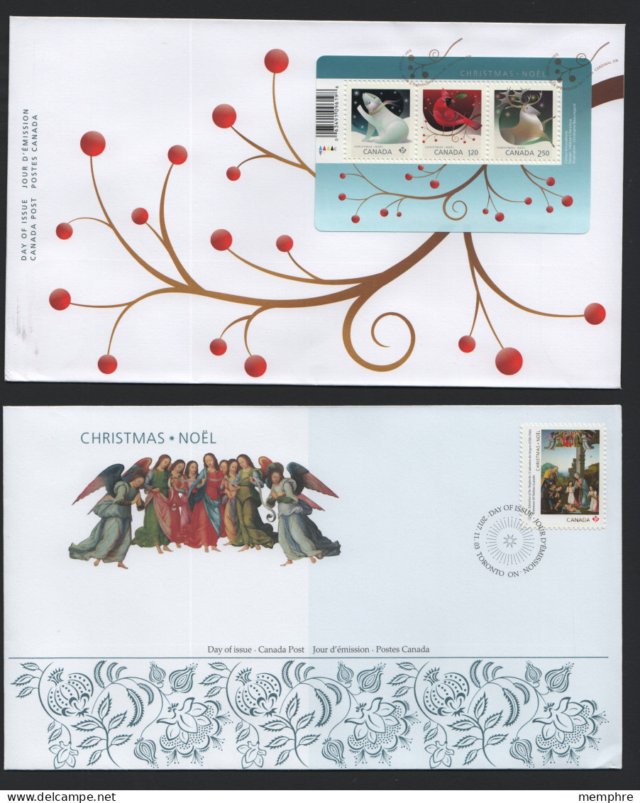 2017  Xmas Issue  Souvenir Sheet And Single On 2 FDCs  Sc 3045-6  - 2011-...