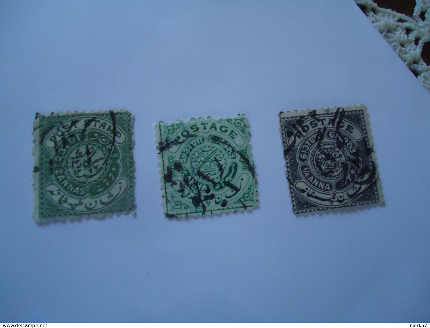 HYDERABAD INDIA STATES  3  USED STAMPS HYDERABAD - Travancore