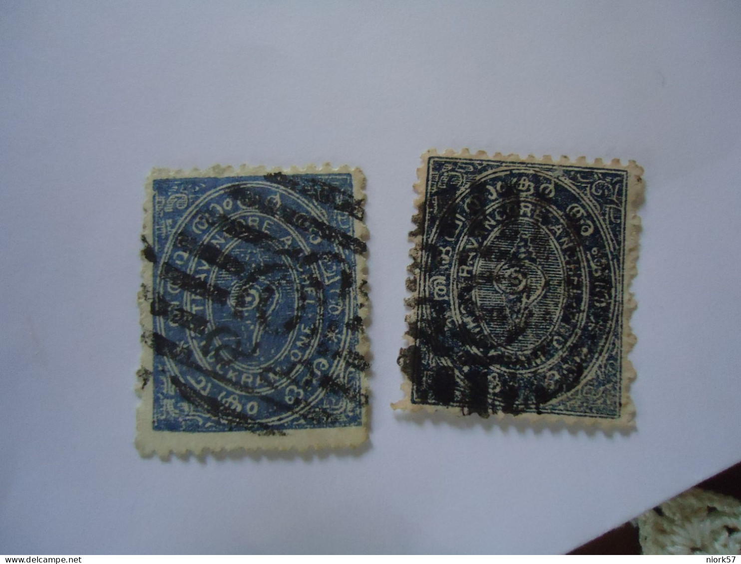 TRAVANCORE INDIA STATES  USED   STAMPS  2 - Travancore