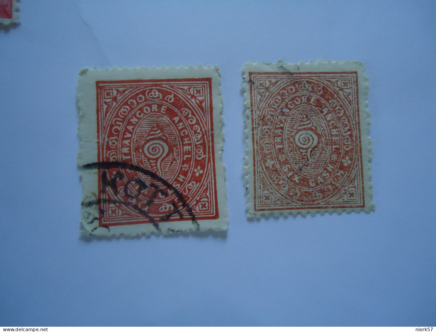 TRAVANCORE INDIA STATES  USED   STAMPS   2 - Travancore