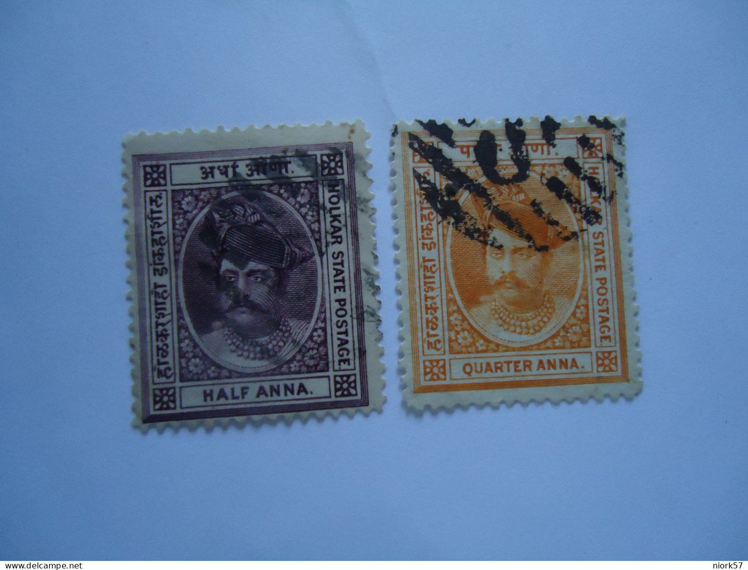 IDAR INDDRE   INDIA STATES  USED  2 STAMPS  KINGS - Idar