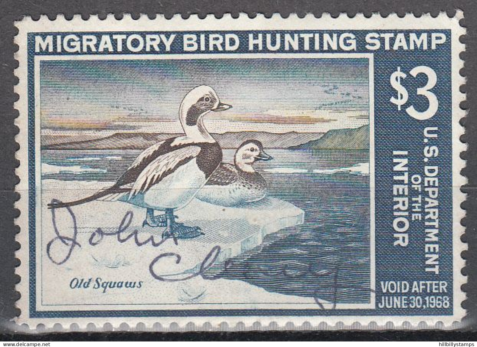 UNITED STATES  SCOTT NO RW34  USED    YEAR  1967 - Duck Stamps