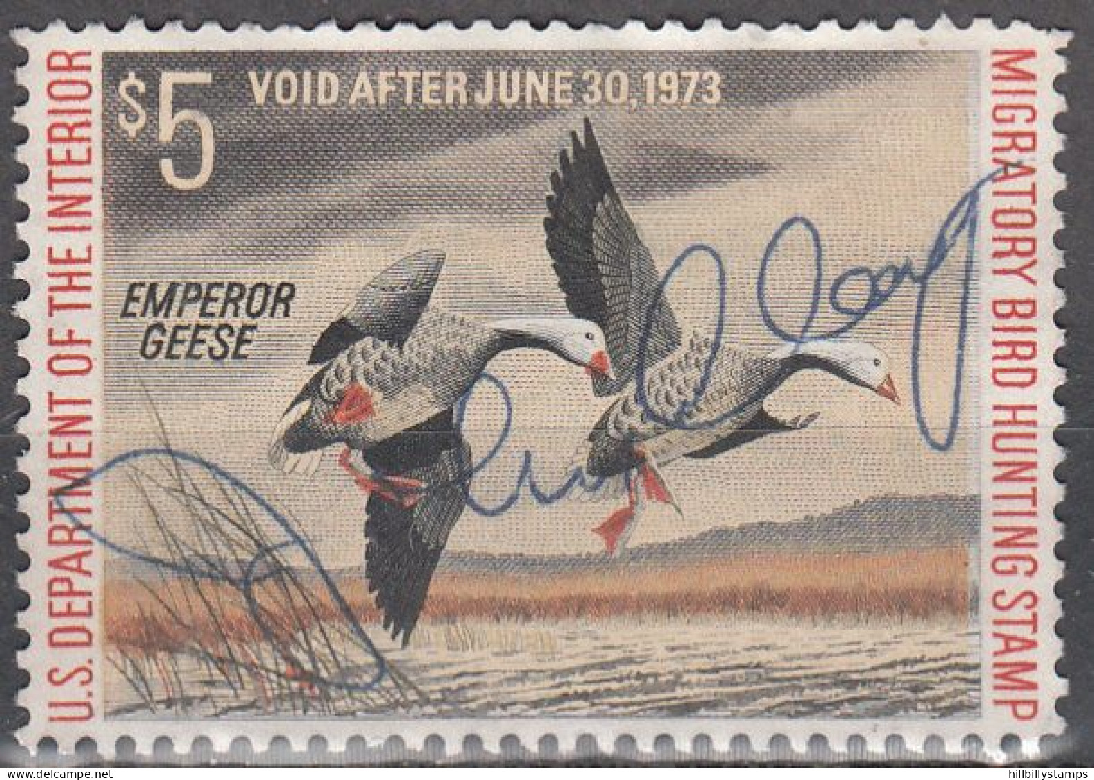 UNITED STATES  SCOTT NO RW39  USED    YEAR  1972 - Duck Stamps