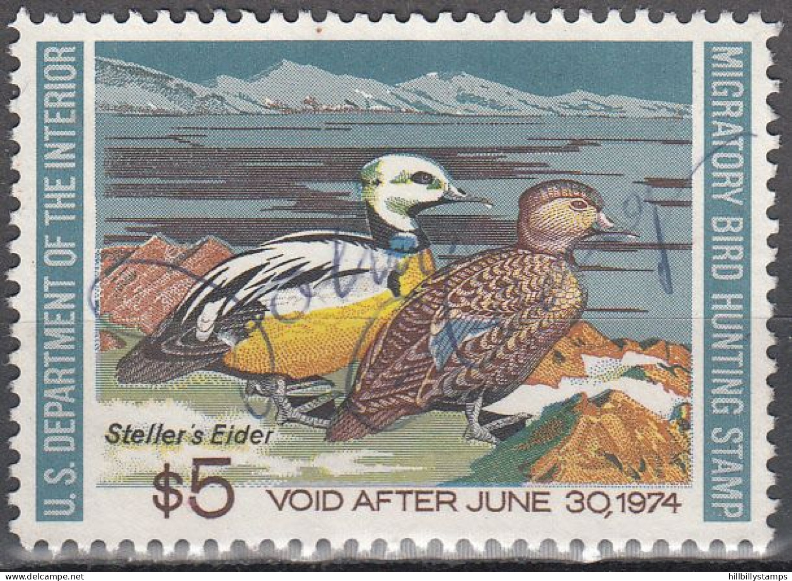 UNITED STATES  SCOTT NO RW40  USED    YEAR  1973 - Duck Stamps