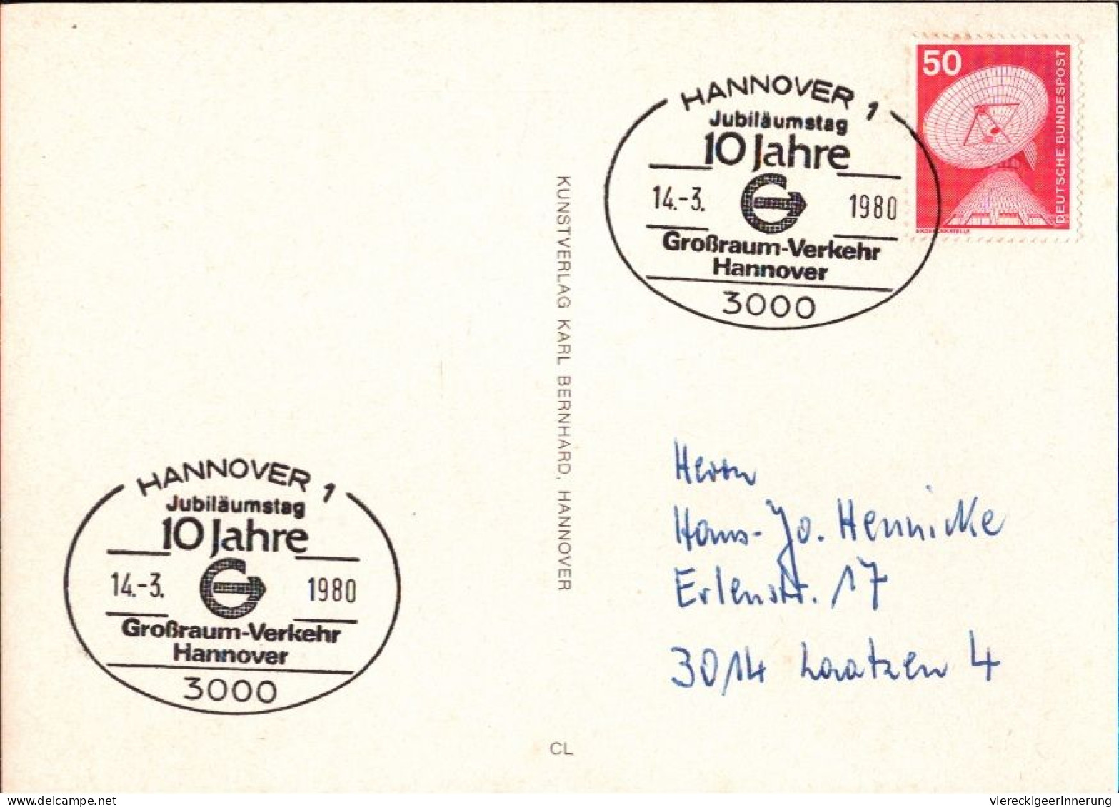 ! 1980 Ansichtskarte Aus Hannover Hauptbahnhof, Sonderstempel - Metro