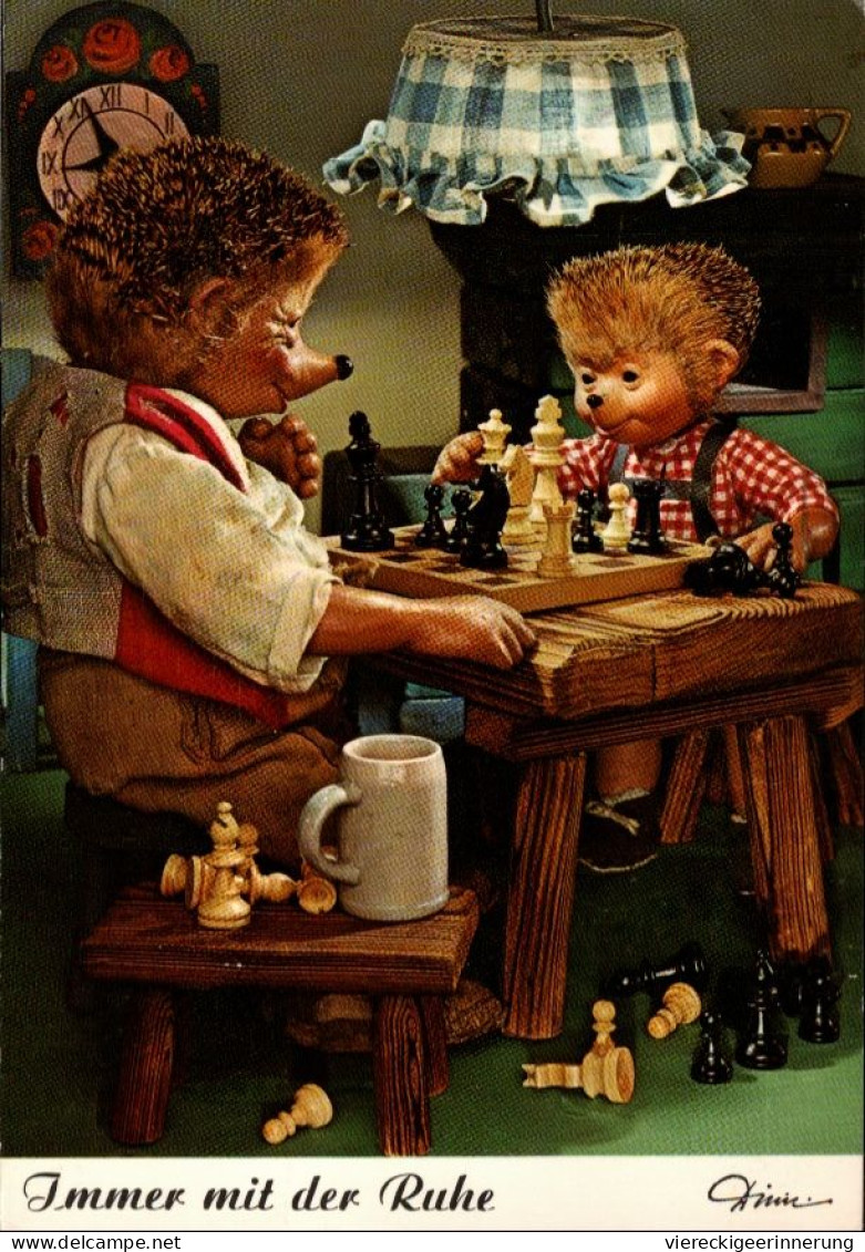 ! 1976 Ansichtskarte Mecki, Schachspiel, Chess - Schaken