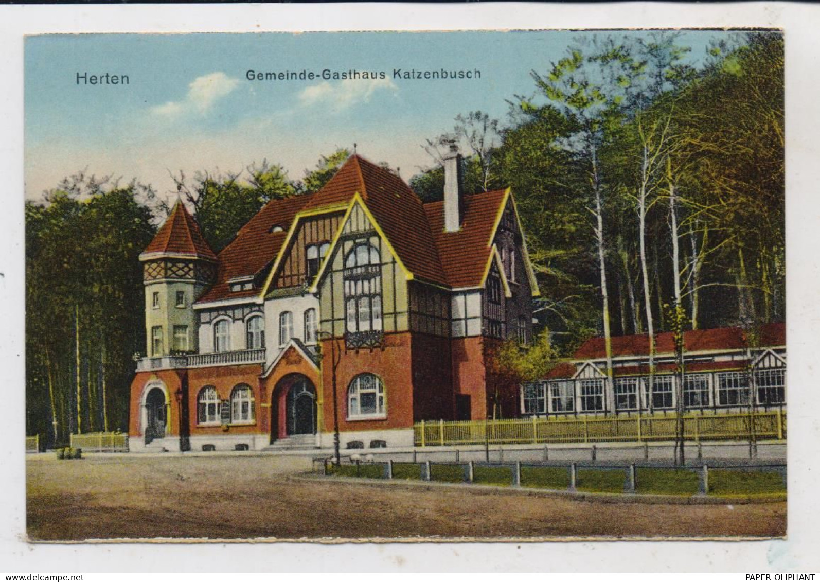 4352 HERTEN, Gemeinde Gasthaus Katzenbusch, 1923 - Herten