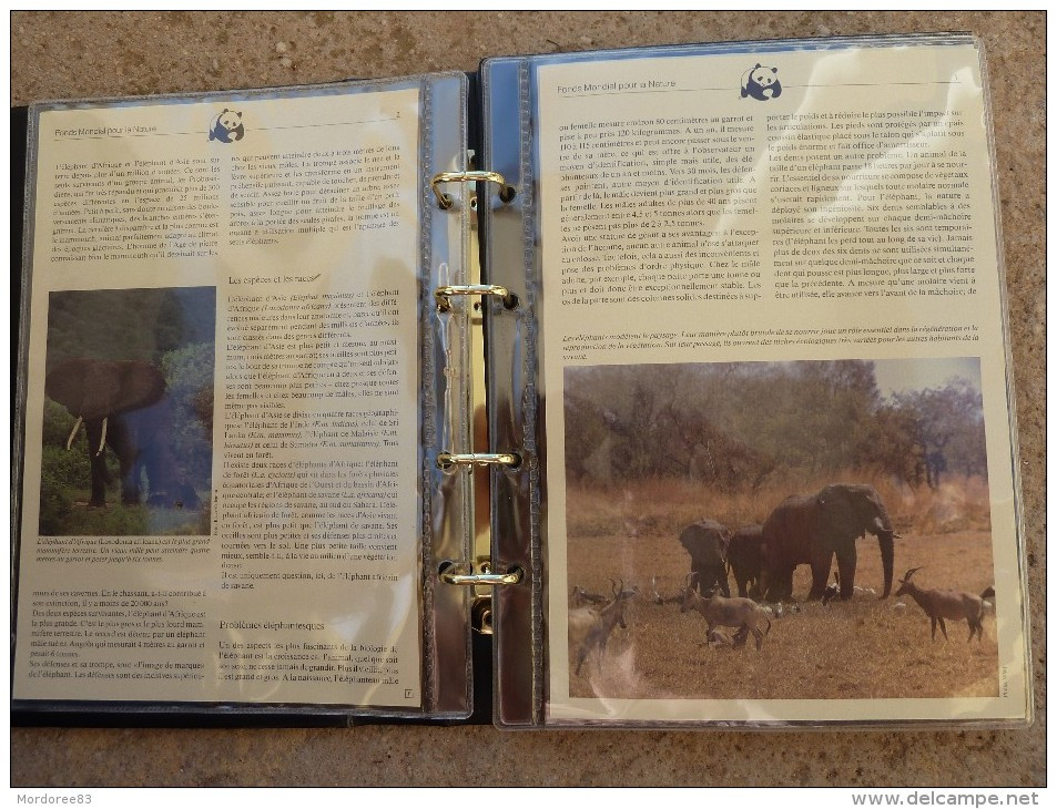 ALBUM CLASSEUR WWF CONTENANT 6 ANIMAUX DANS FEUILLET + TIMBRES NEUFS + PHOTOS + ENV 1ER JOUR TOUT EST SCANNE - Lots & Serien