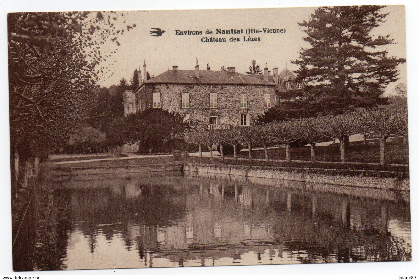 CPA    87    NANTIAT    -        LE CHATEAU  DES LESZES OU LEZES   ET SA PIECE D EAU - Nantiat