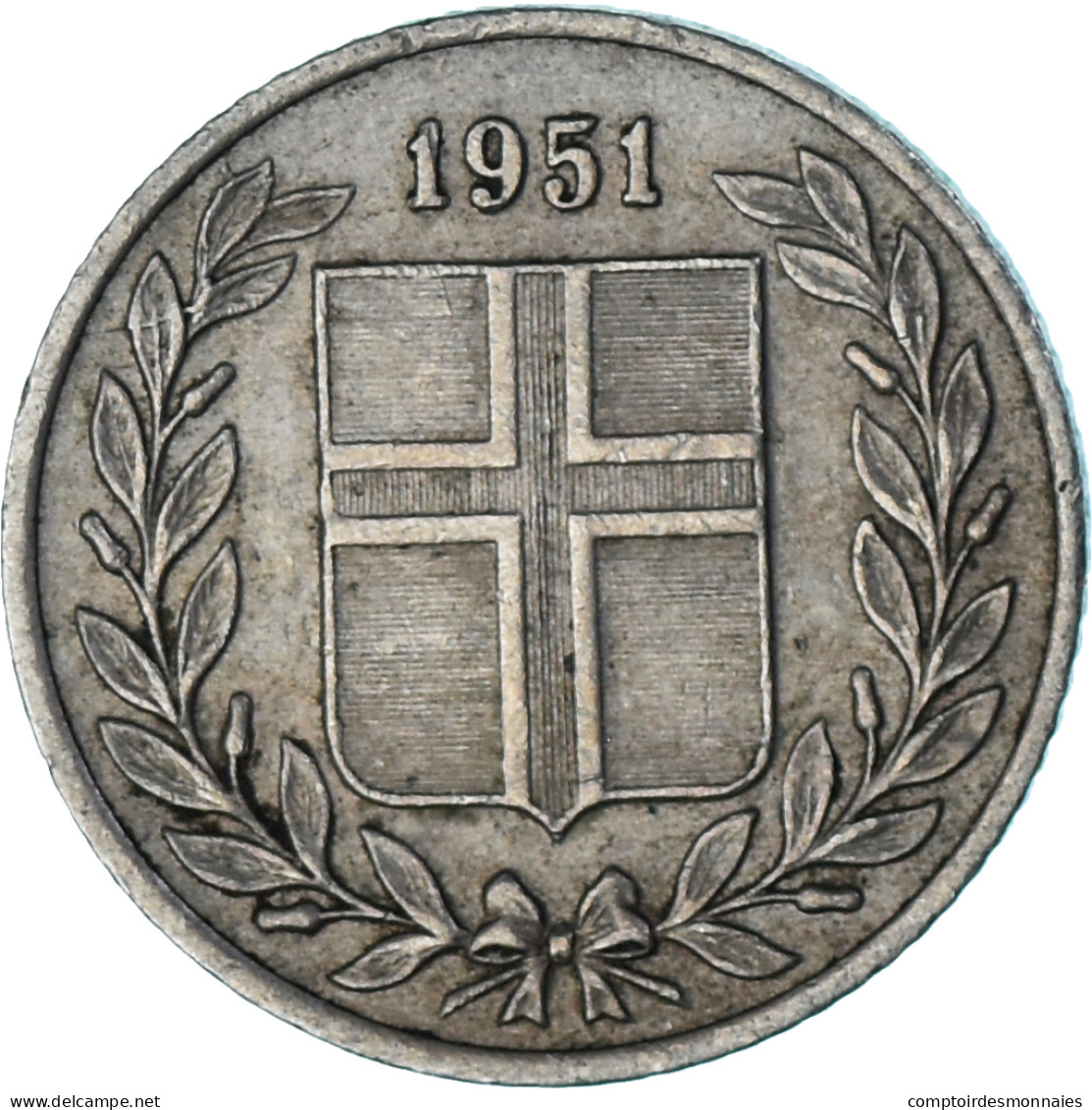 Monnaie, Islande, 25 Aurar, 1951 - Island