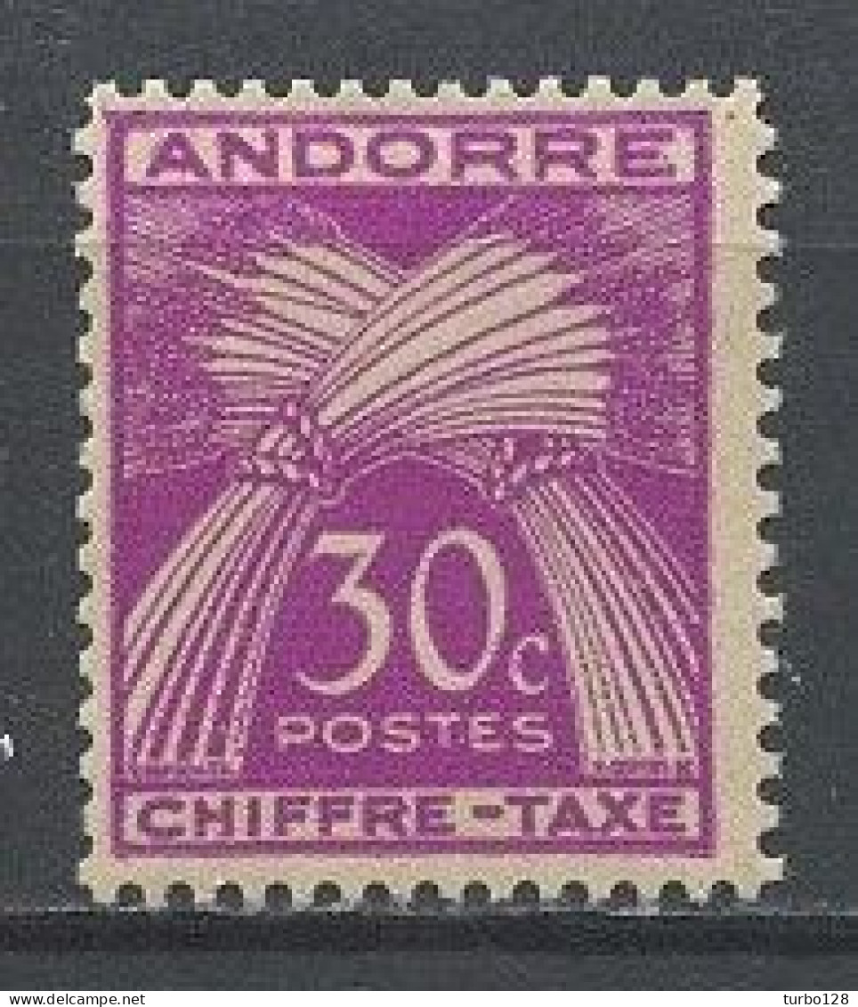 ANDORRE 1943 TAXE N° 22 ** Neuf MNH  Superbe  C 1 €  Flore Gerbes - Unused Stamps