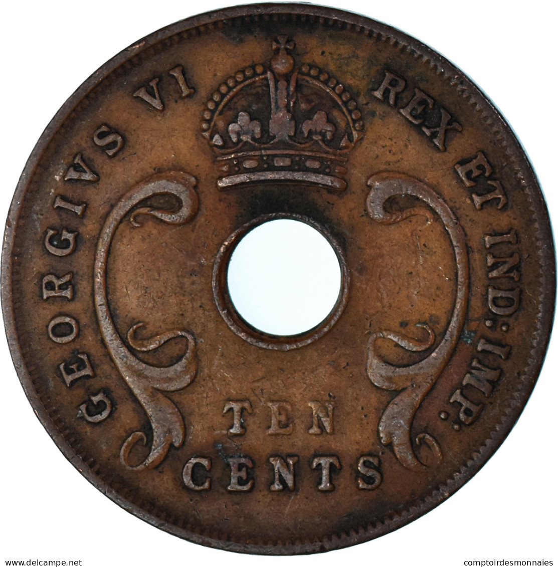 Monnaie, Afrique Orientale, 10 Cents, 1943 - Britse Kolonie