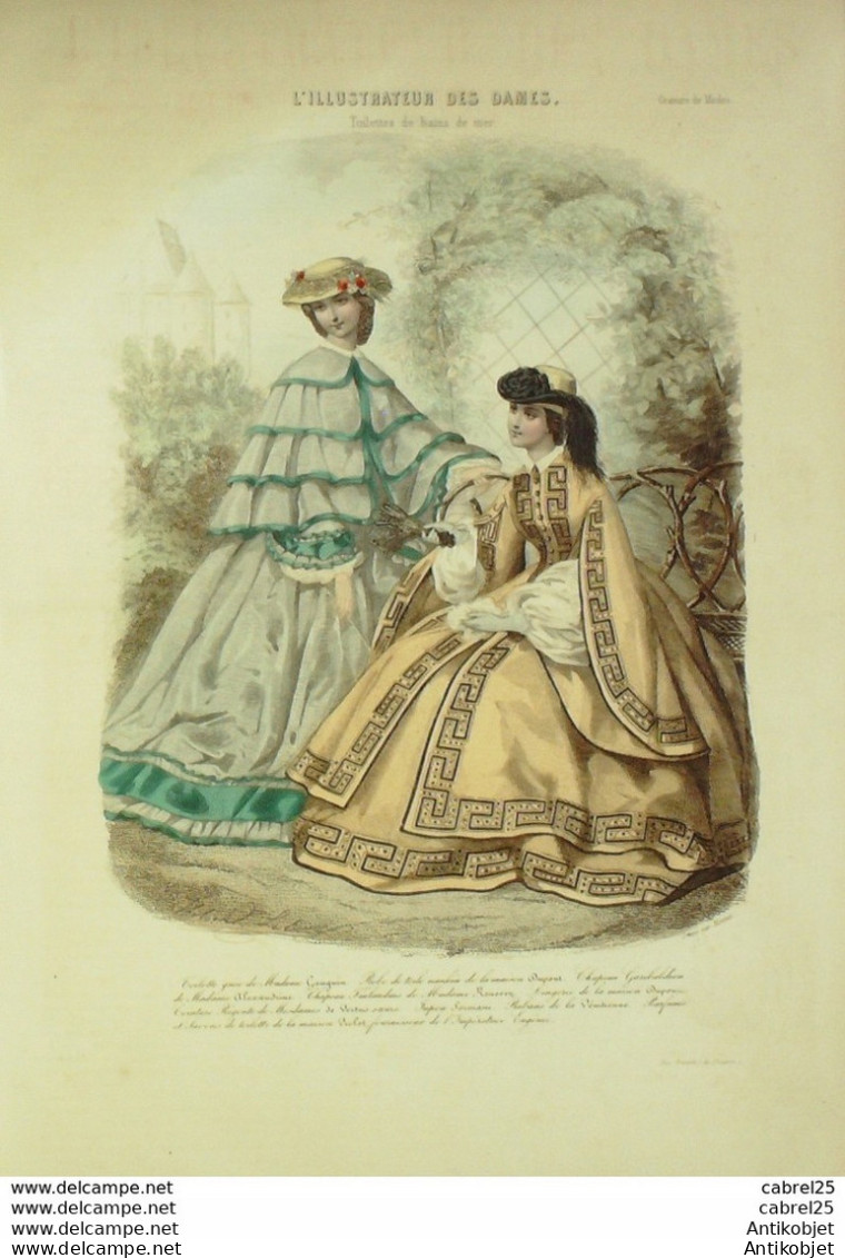 Gravure De Mode L'Illustrateur Des Dames 1869 N°05 - Voor 1900