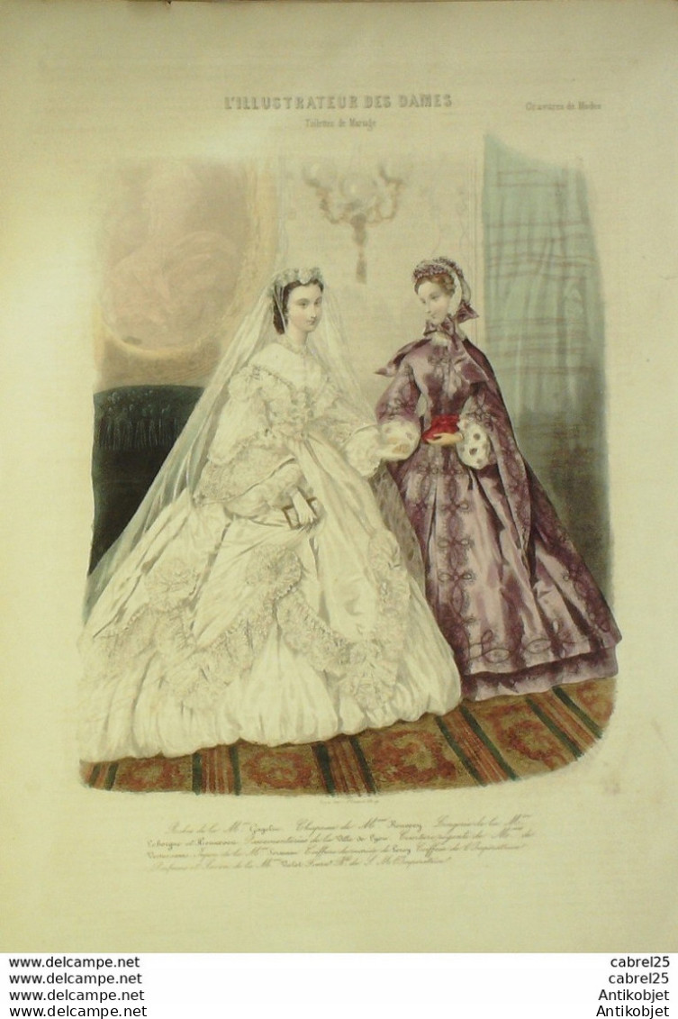 Gravure De Mode L'Illustrateur Des Dames 1869 N°07 - Voor 1900