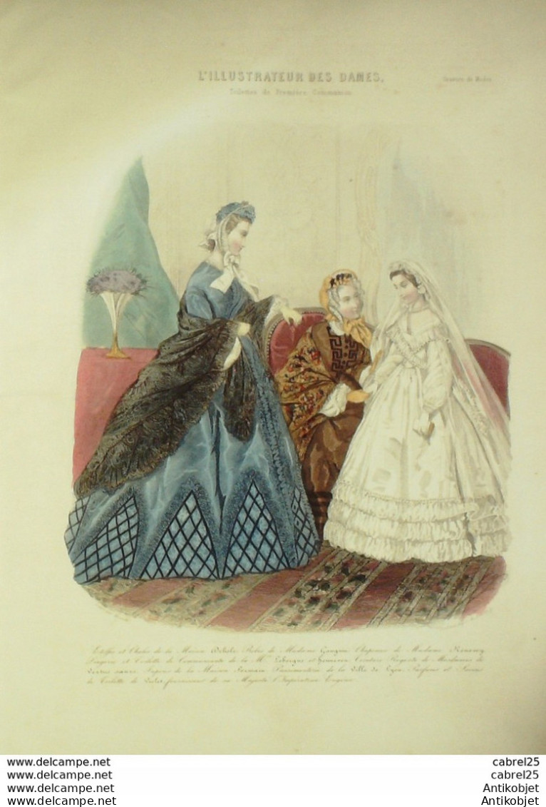 Gravure De Mode L'Illustrateur Des Dames 1869 N°08 - Before 1900
