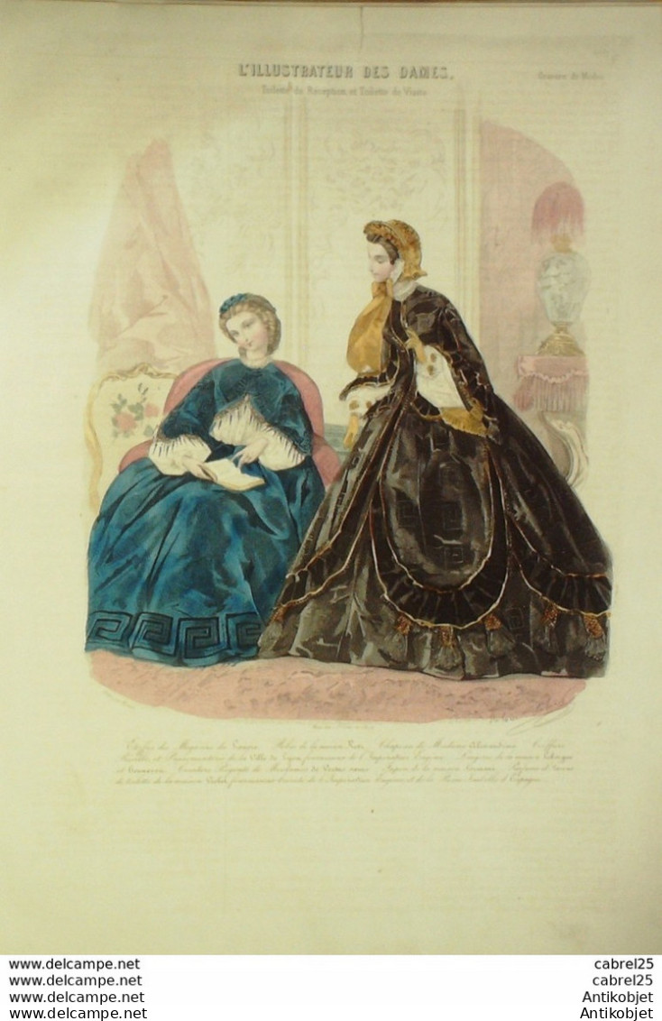 Gravure De Mode L'Illustrateur Des Dames 1869 N°09 - Voor 1900