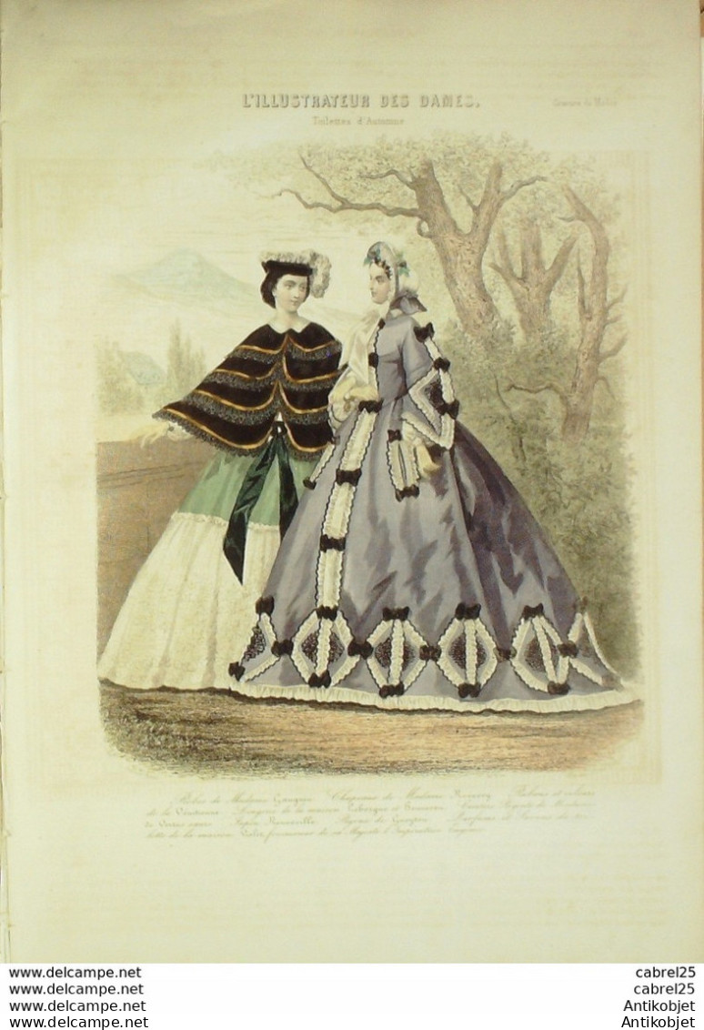 Gravure De Mode L'Illustrateur Des Dames 1869 N°14 - Voor 1900