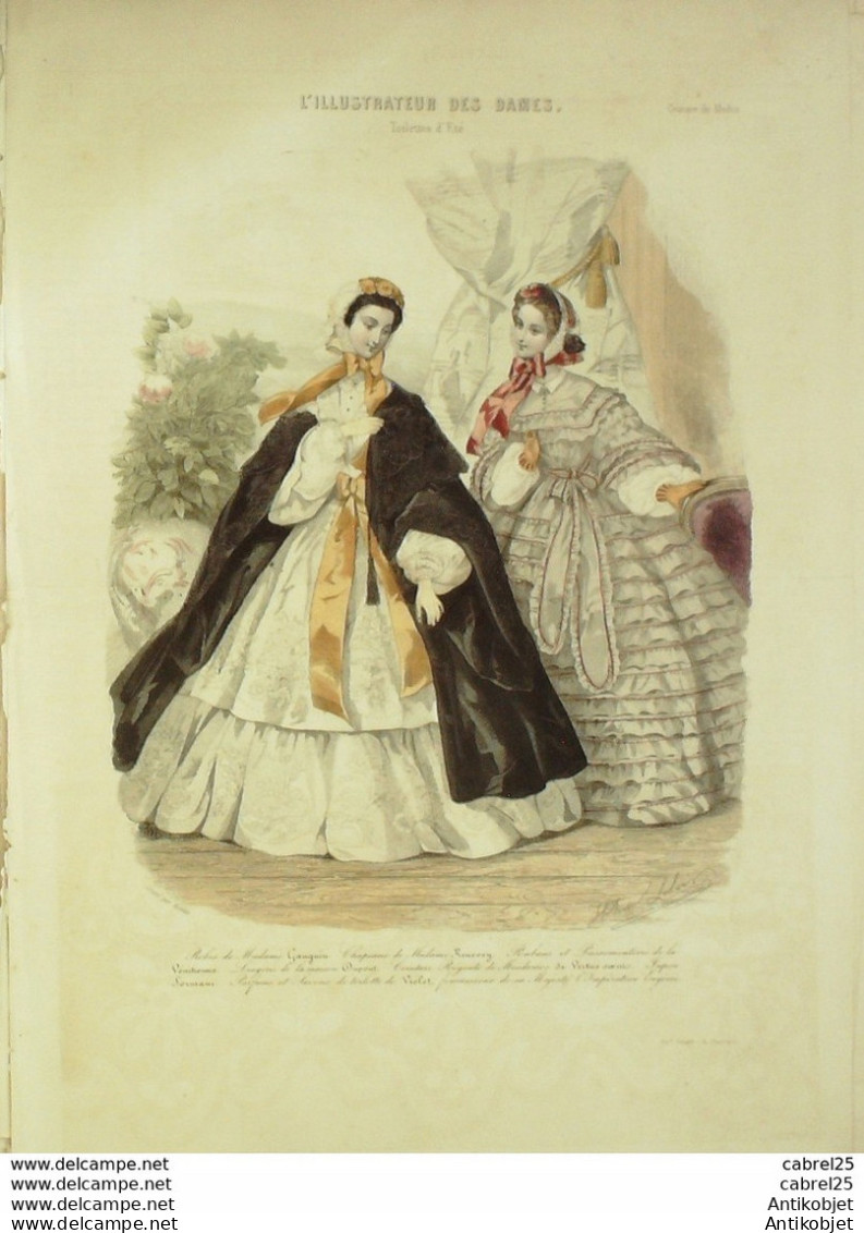 Gravure De Mode L'Illustrateur Des Dames 1869 N°16 - Voor 1900