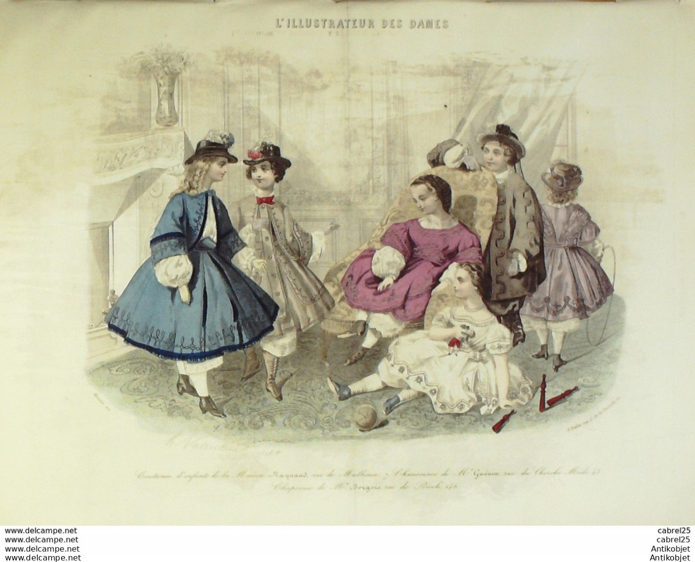 Gravure De Mode L'Illustrateur Des Dames 1869 N°17 - Voor 1900