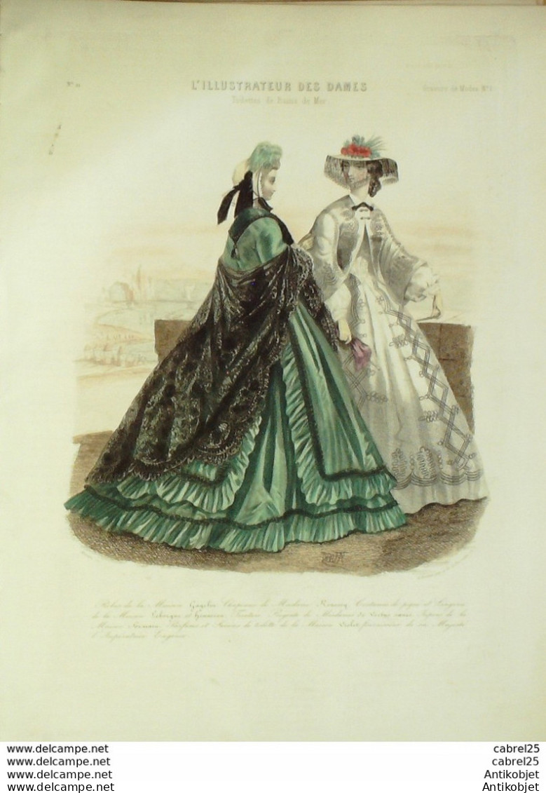 Gravure De Mode L'Illustrateur Des Dames 1869 N°21 - Before 1900