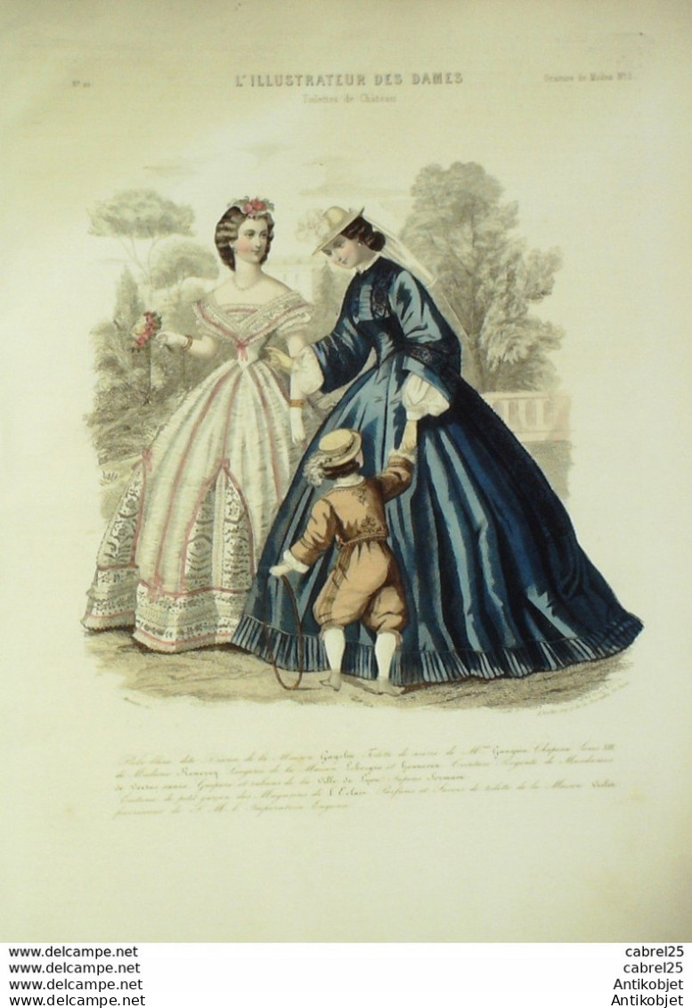 Gravure De Mode L'Illustrateur Des Dames 1869 N°22 - Before 1900