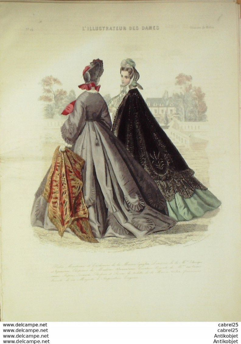 Gravure De Mode L'Illustrateur Des Dames 1869 N°24 - Voor 1900