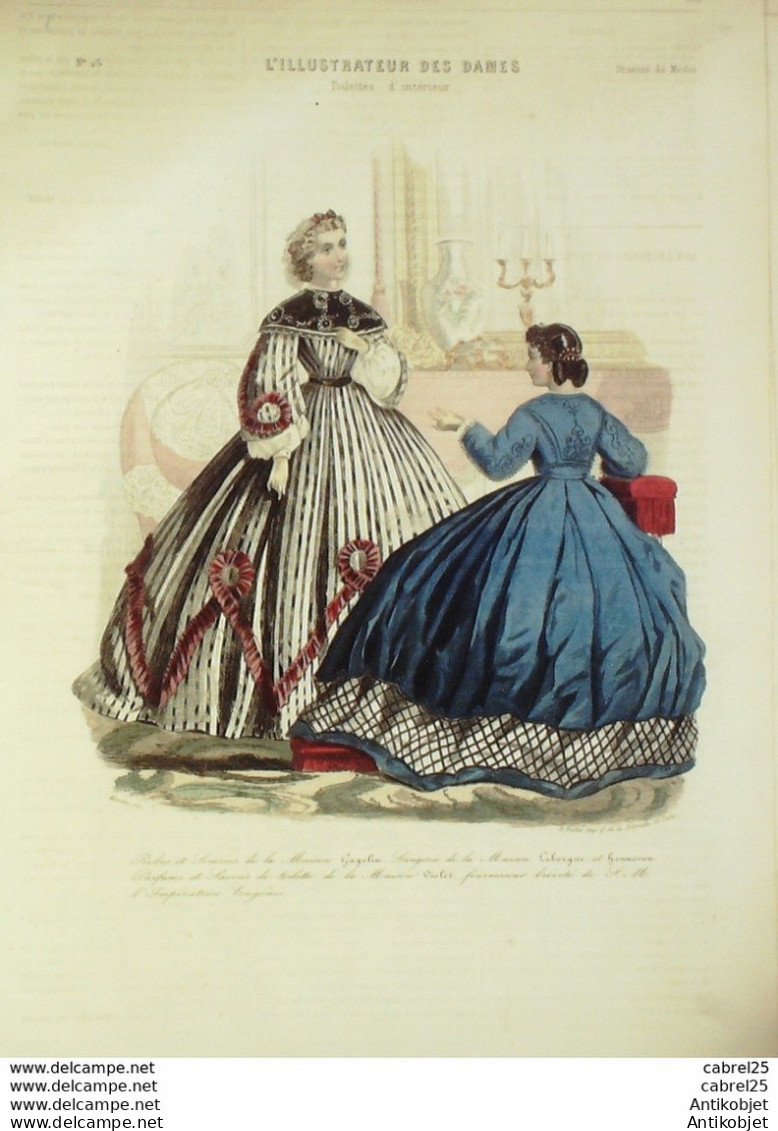 Gravure De Mode L'Illustrateur Des Dames 1869 N°25 - Vor 1900