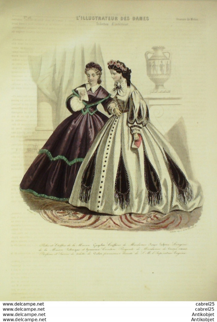 Gravure De Mode L'Illustrateur Des Dames 1869 N°26 - Avant 1900