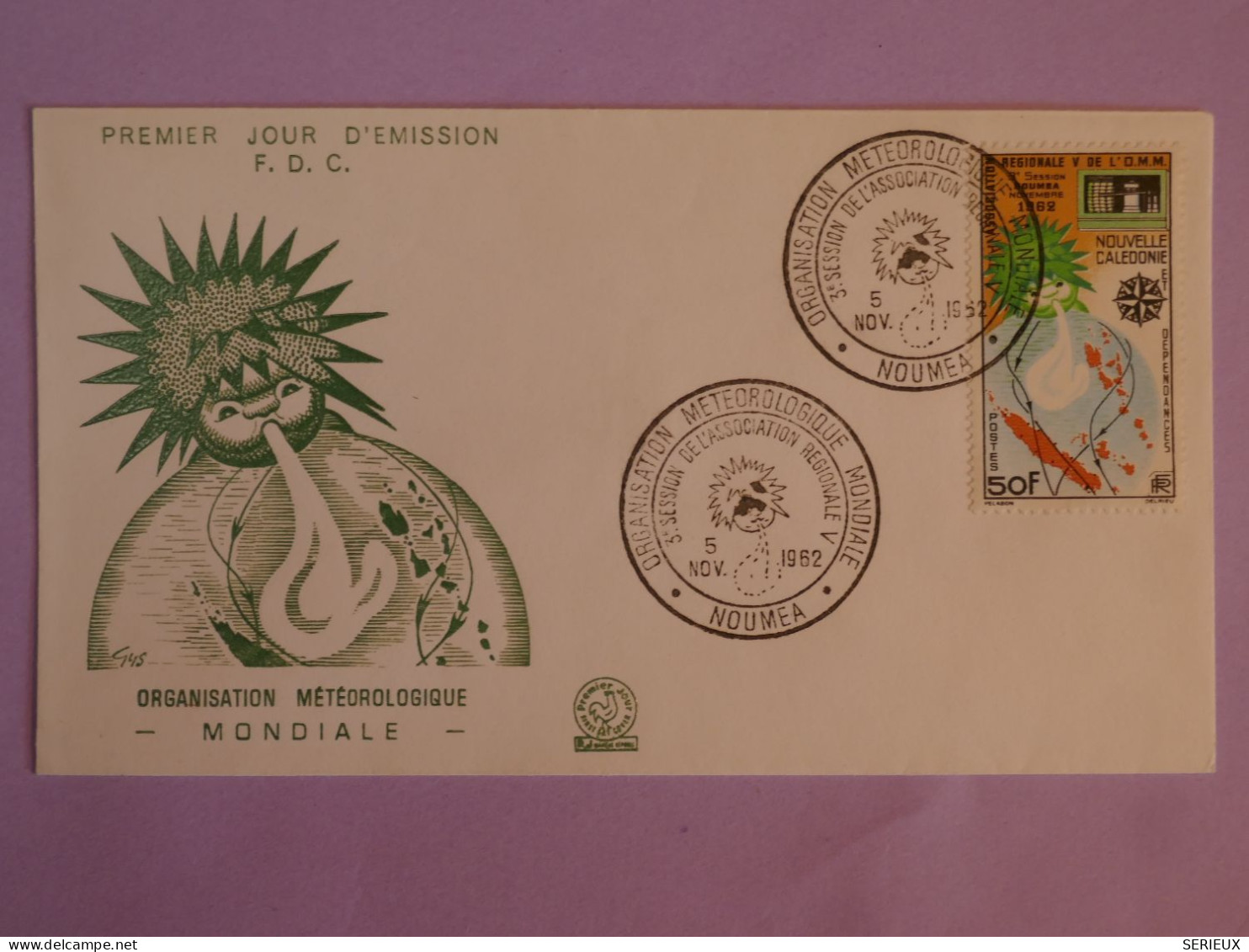 BW10 NOUVELLE CALEDONIE  BELLE  LETTRE  FDC METEO 1952 NOUMEA+50F++AFF. PLAISANT + - FDC