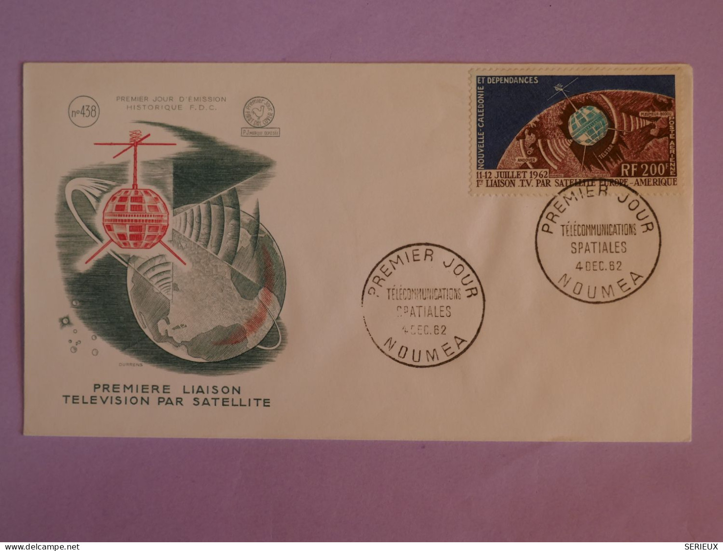 BW10 NOUVELLE CALEDONIE  BELLE  LETTRE  FDC SATELLITE  RR 1952 NOUMEA+200F++AFF. PLAISANT + - FDC